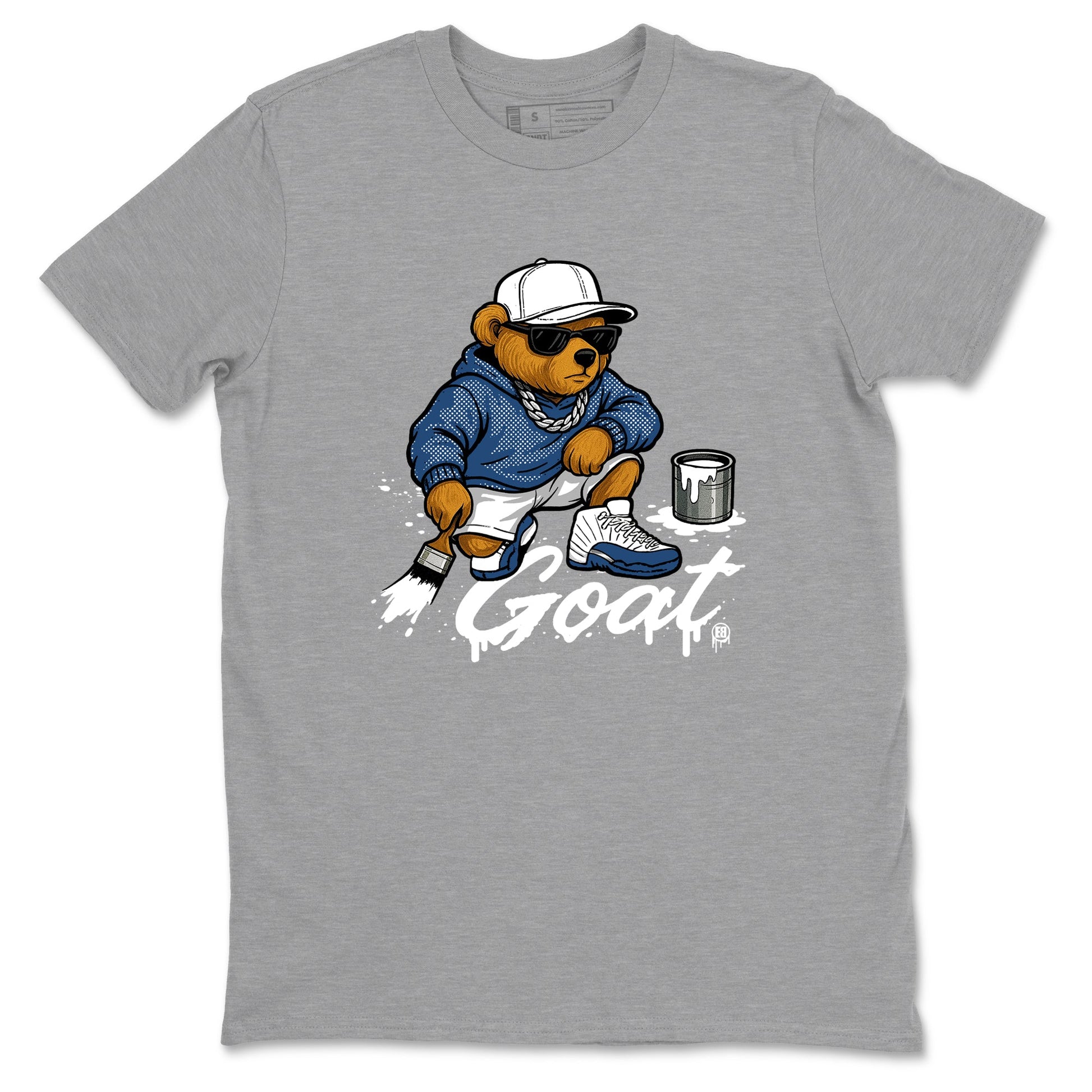 Sneaker match tees – Sneaker Tees To Match Air Jordan 12 French Blue Shoes – Drip the GOAT Tee Heather Grey 2