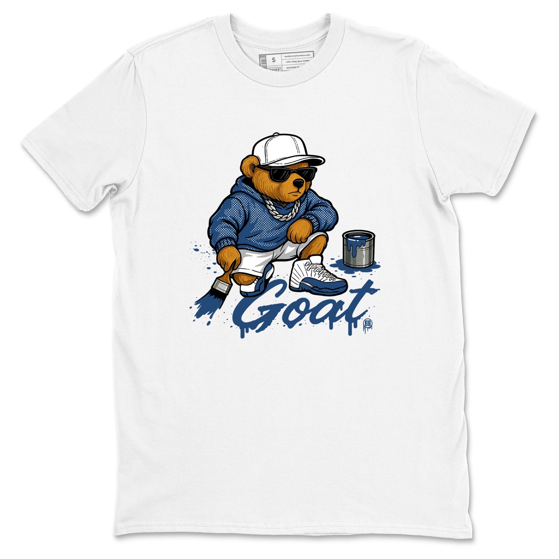 Sneaker match tees – Sneaker Tees To Match Air Jordan 12 French Blue Shoes – Drip the GOAT Tee White 2