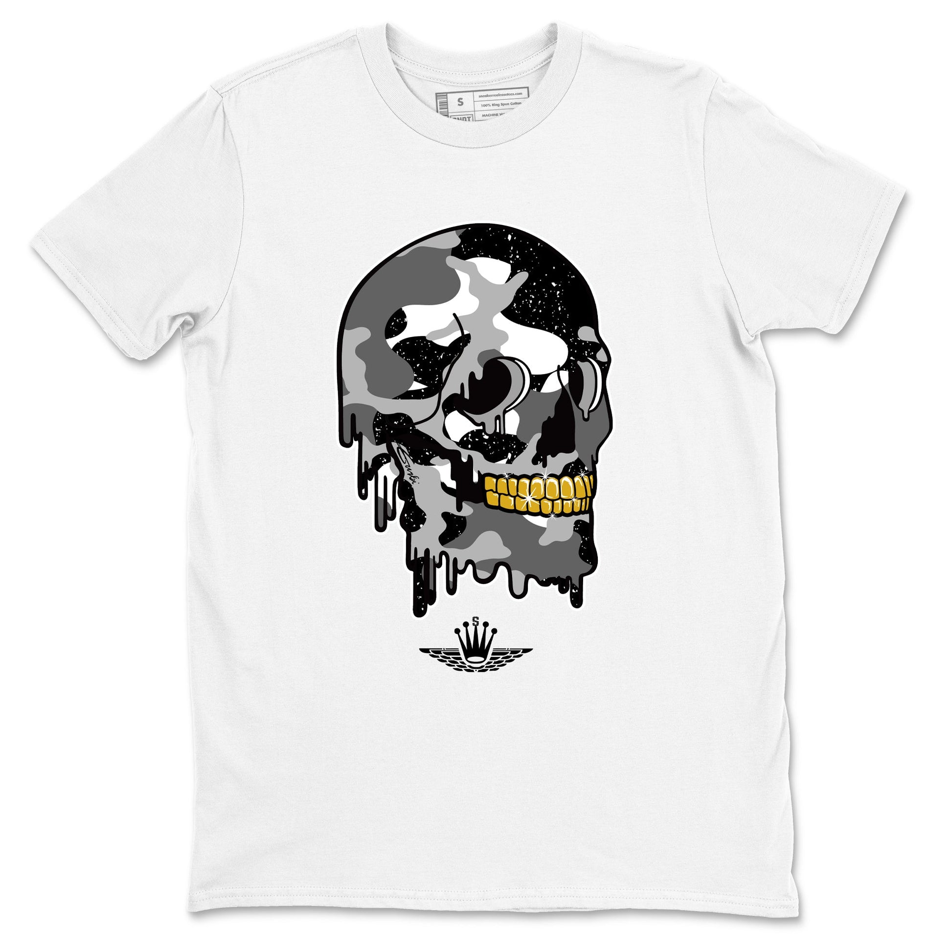 4s Fear shirts to match jordans Dripping Camo Skull sneaker match tees Air Jordan 4 Retro Fear match shoes to clothes SNRT Sneaker Tees unisex cotton White 2 shirts
