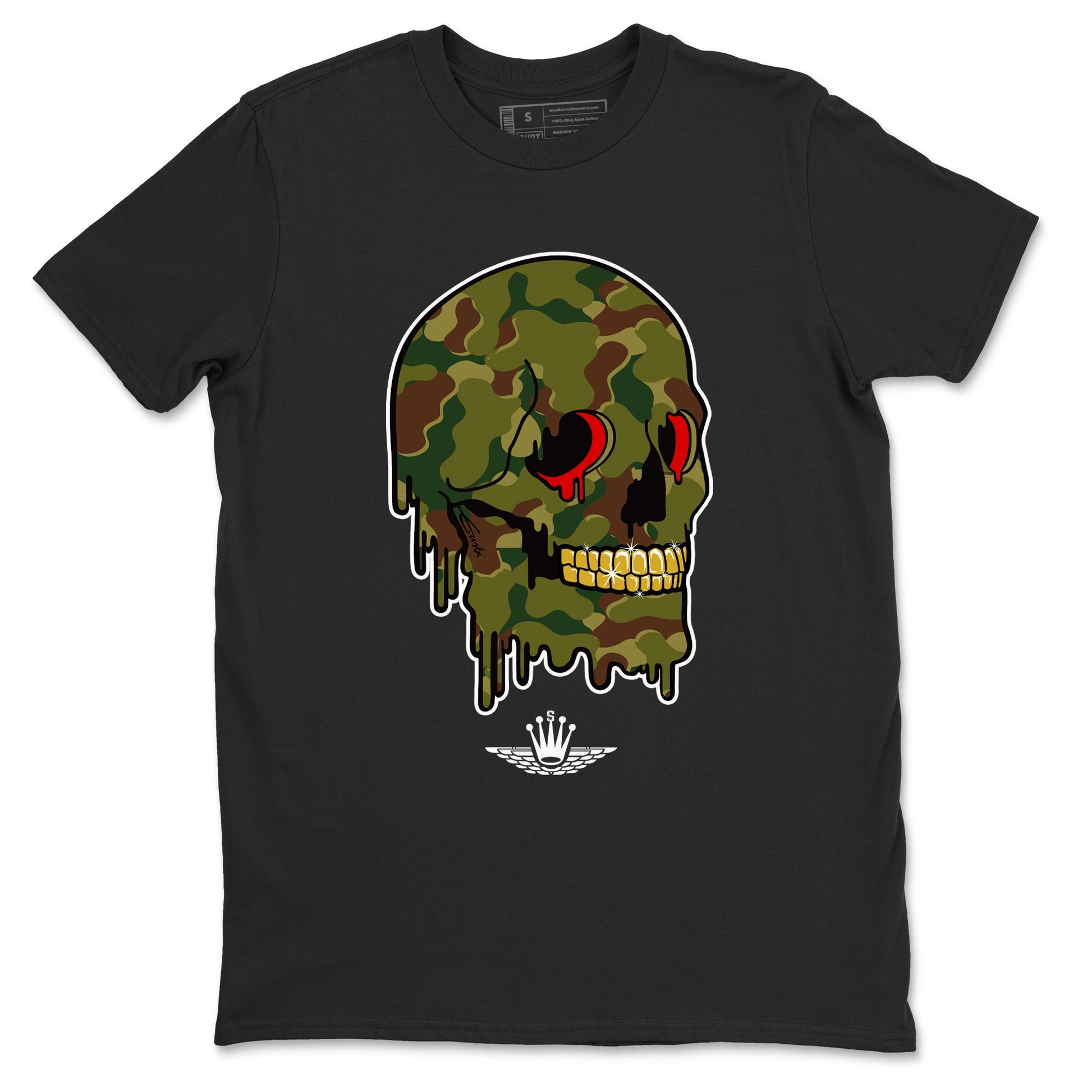 Air Max 90 Duck Camo shirts to match jordans Dripping Camo Skull sneaker match tees Air Max 90 Reverse Duck Camo match shoes to clothes SNRT Sneaker Tees unisex cotton Black 2 shirts