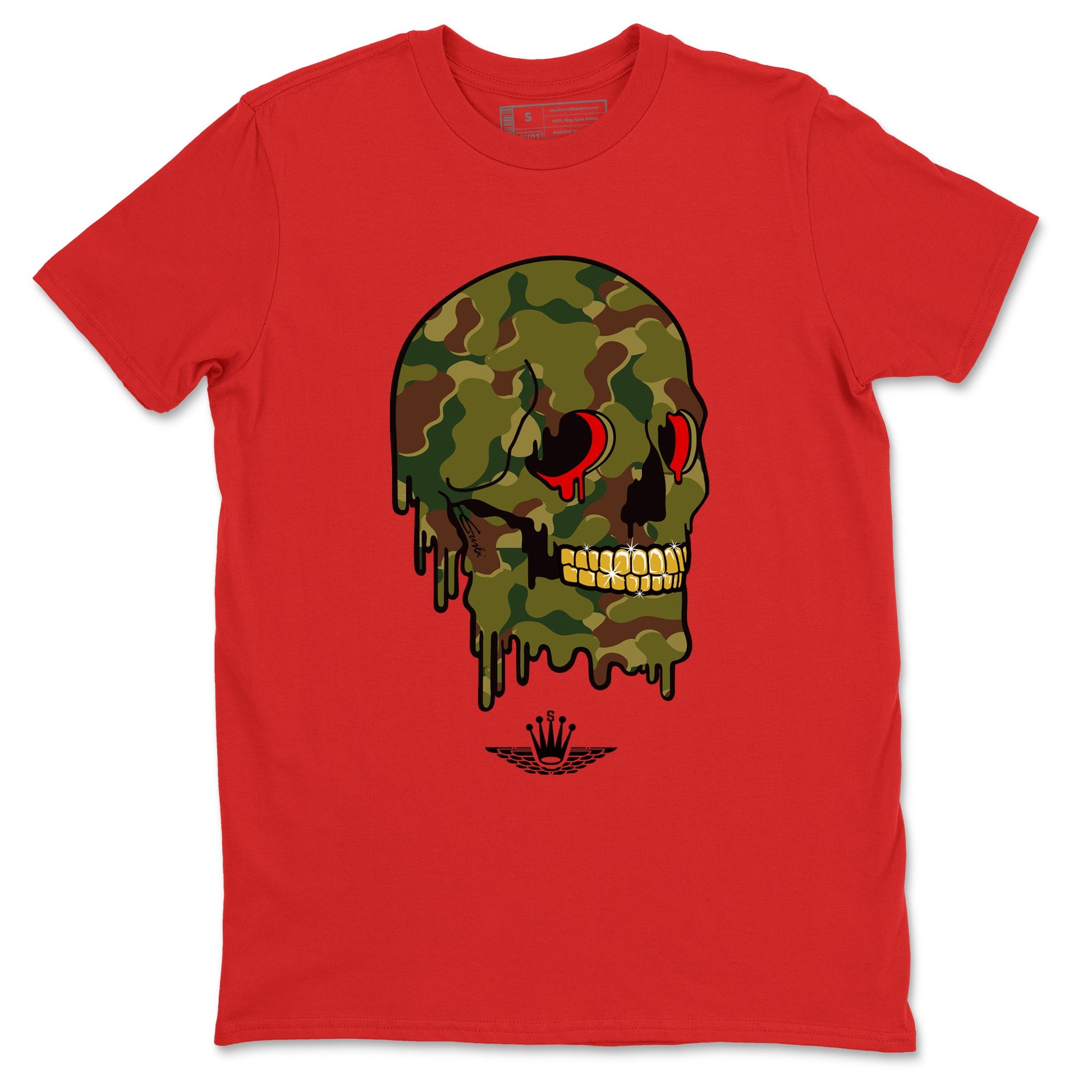 Air Max 90 Duck Camo shirts to match jordans Dripping Camo Skull sneaker match tees Air Max 90 Reverse Duck Camo match shoes to clothes SNRT Sneaker Tees unisex cotton Red 2 shirts