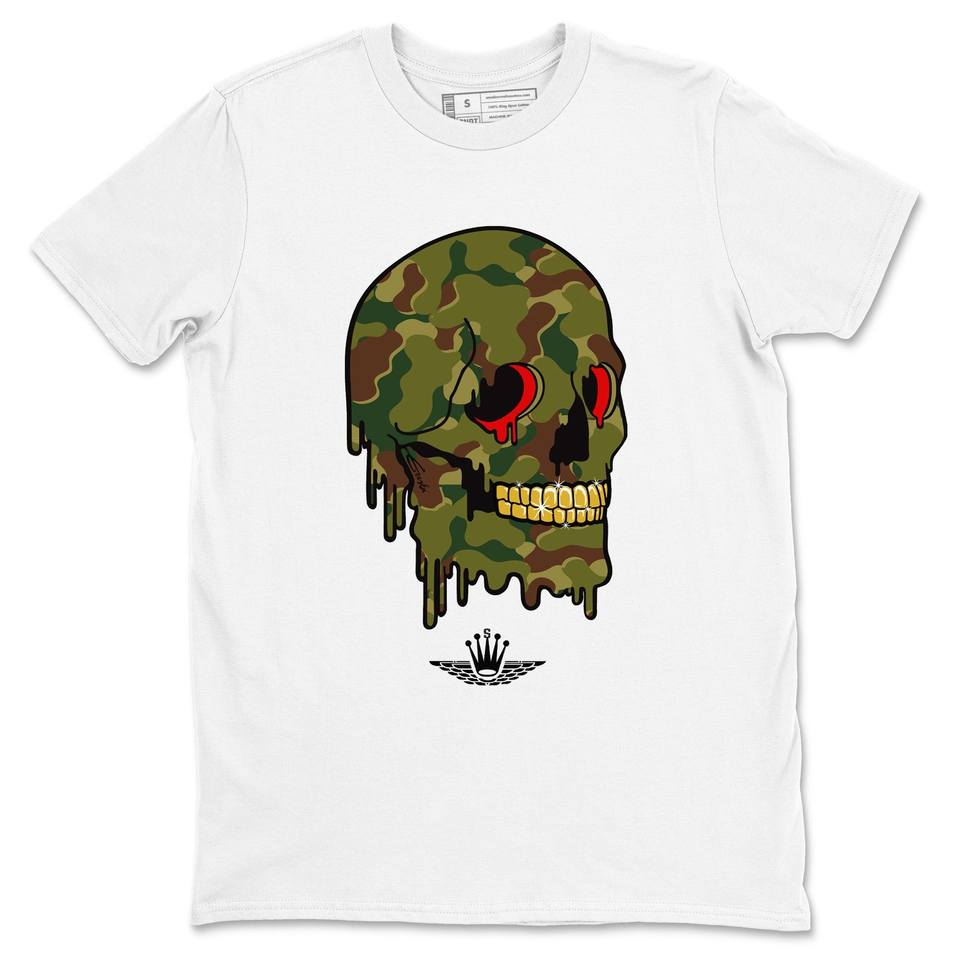 Air Max 90 Duck Camo shirts to match jordans Dripping Camo Skull sneaker match tees Air Max 90 Reverse Duck Camo match shoes to clothes SNRT Sneaker Tees unisex cotton White 2 shirts