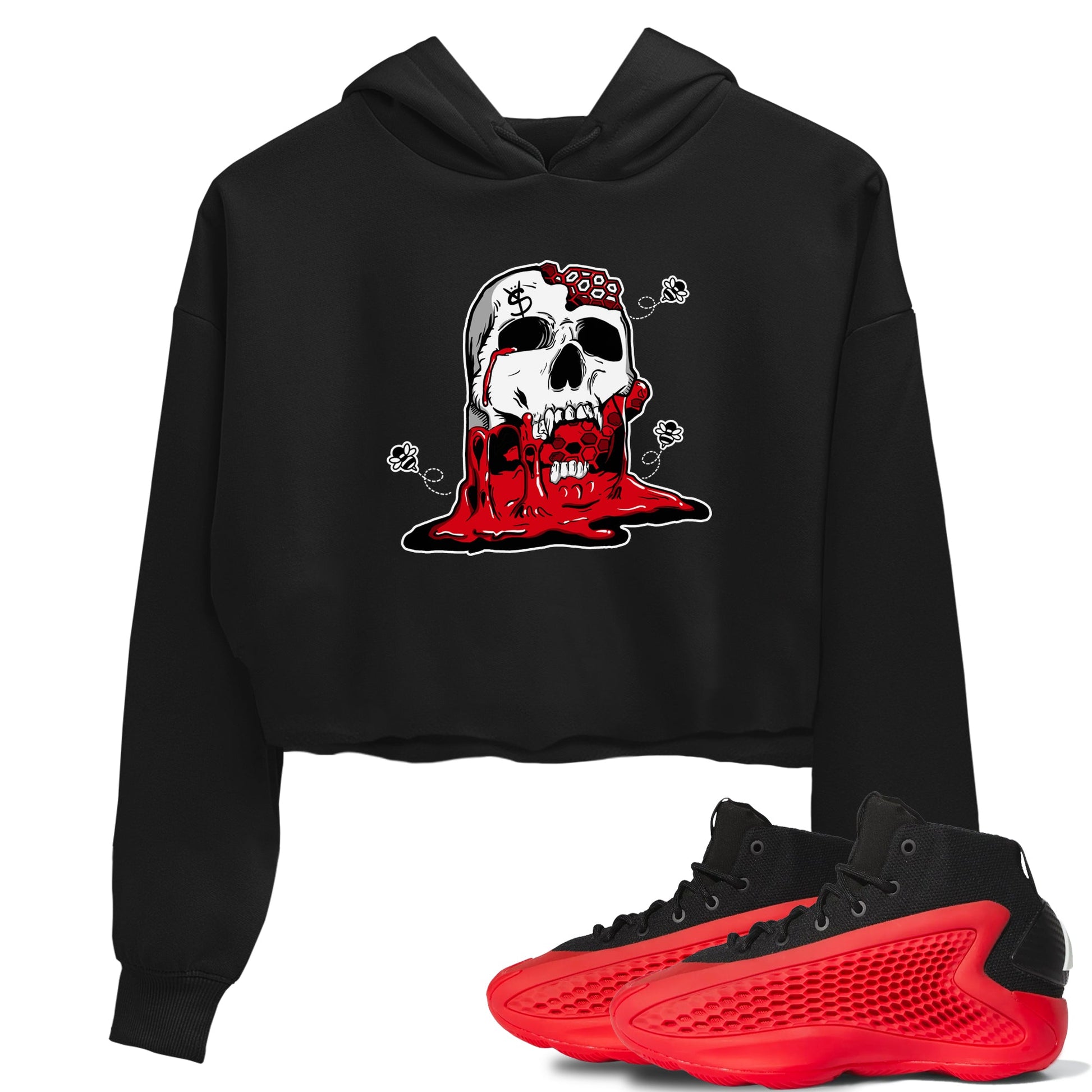 AE 1 Bred Shirts To Match Jordans Dripping Honey Skullhead sneaker match tees AE 1 Bred Tee SNRT Sneaker Release Tees unisex cotton Black 1 Crop Shirts