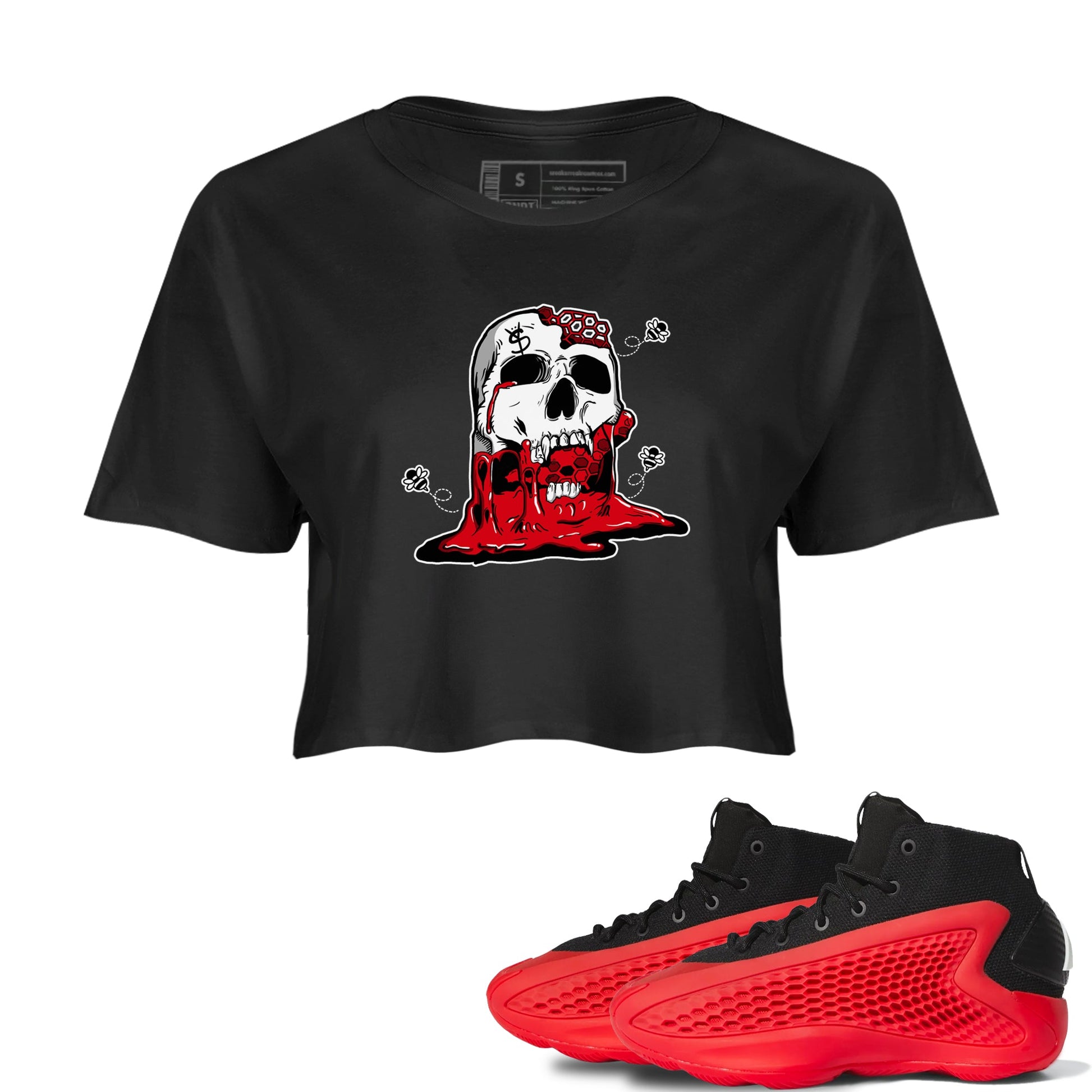 AE 1 Bred Shirts To Match Jordans Dripping Honey Skullhead sneaker match tees AE 1 Bred Tee SNRT Sneaker Release Tees unisex cotton Black 1 Crop Shirts