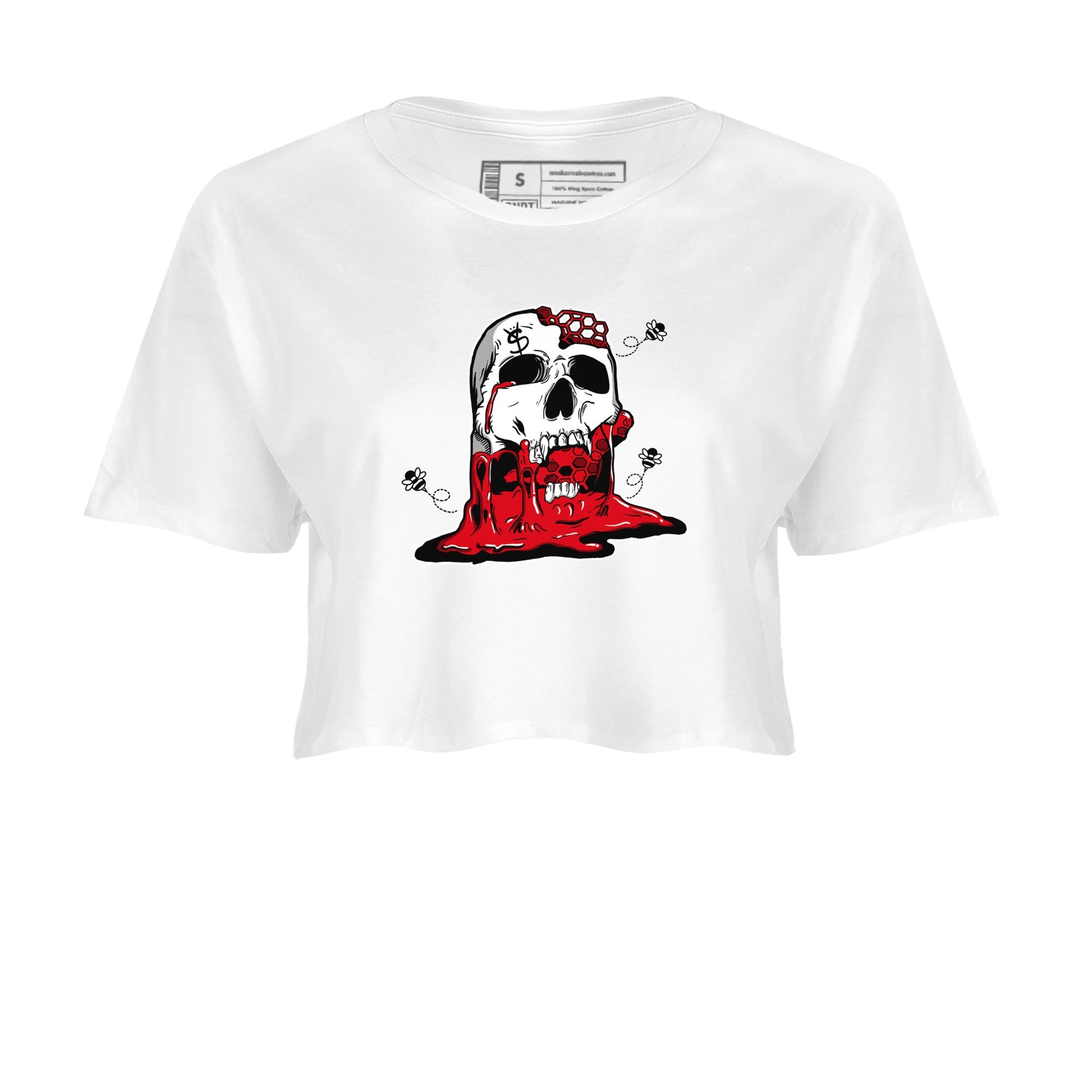 AE 1 Bred Shirts To Match Jordans Dripping Honey Skullhead sneaker match tees AE 1 Bred Tee SNRT Sneaker Release Tees unisex cotton White 2 Crop Shirts