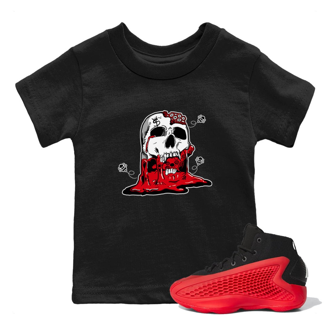 AE 1 Bred Shirts To Match Jordans Dripping Honey Skullhead sneaker match tees AE 1 Bred Tee SNRT Sneaker Release Tees Youth Baby Black 1 crew neck shirts