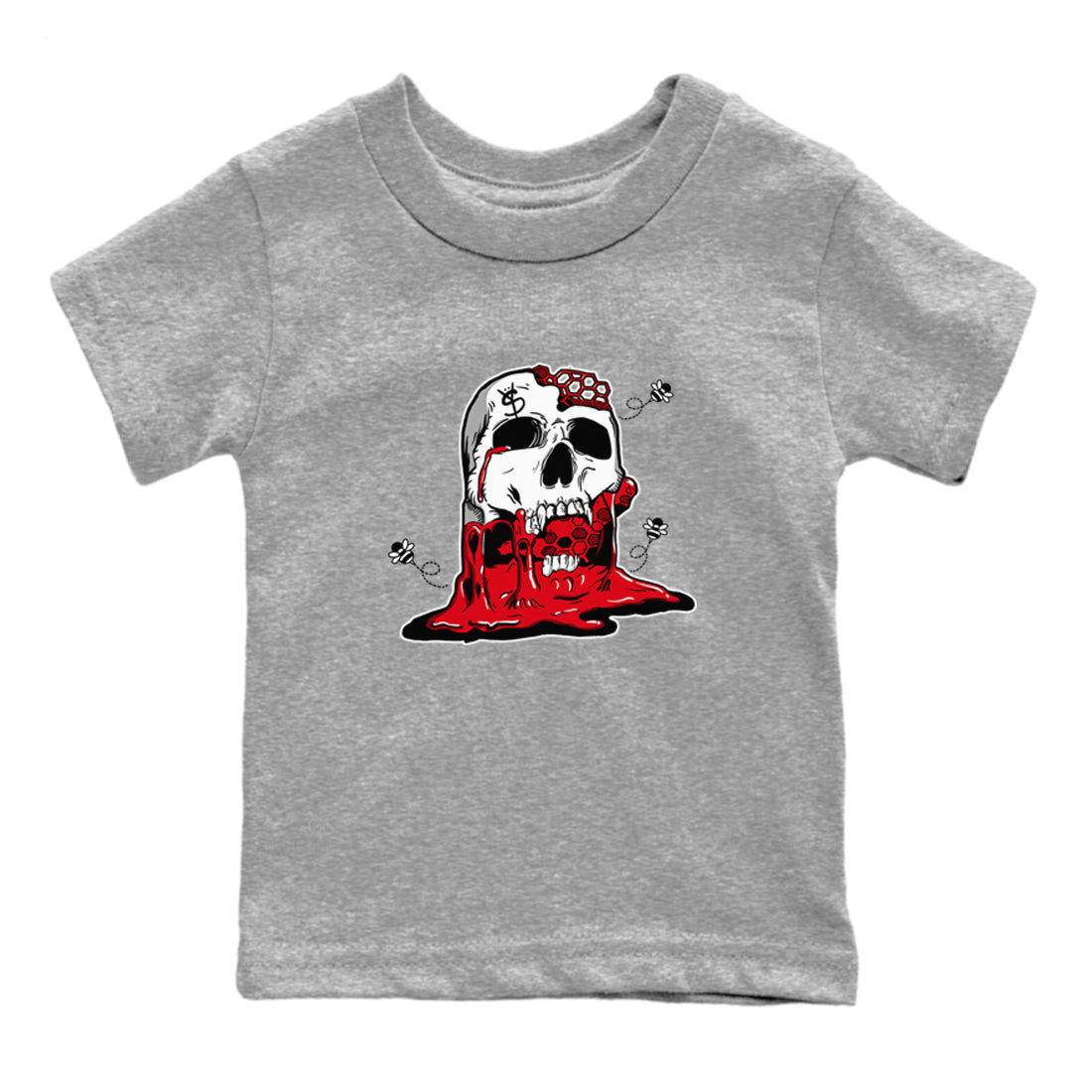 AE 1 Bred Shirts To Match Jordans Dripping Honey Skullhead sneaker match tees AE 1 Bred Tee SNRT Sneaker Release Tees Youth Baby Heather Grey 2 crew neck shirts