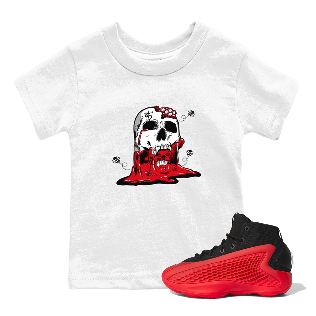 AE 1 Bred Shirts To Match Jordans Dripping Honey Skullhead sneaker match tees AE 1 Bred Tee SNRT Sneaker Release Tees Youth Baby White 1 crew neck shirts