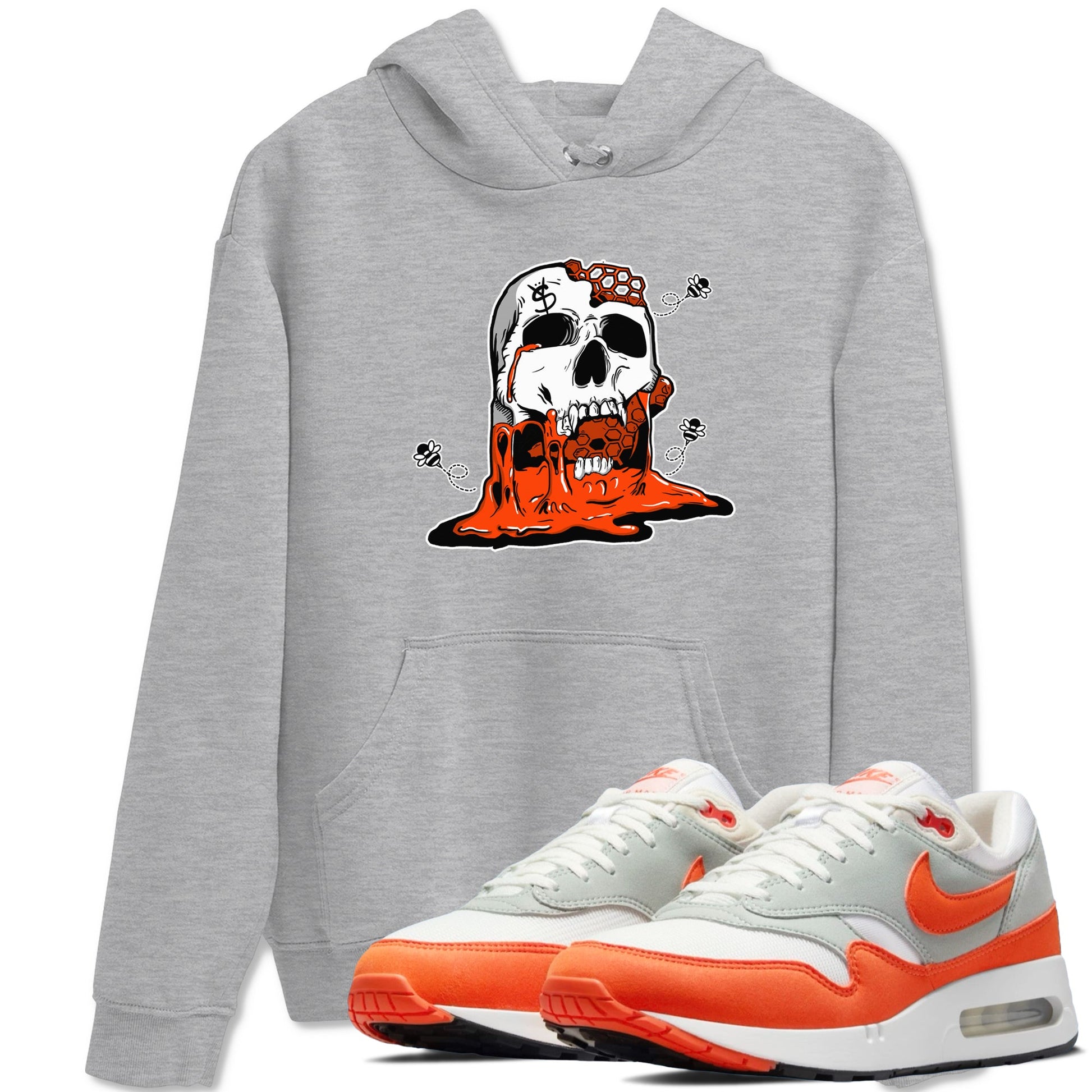 Air Max 1 OG '86 'Summit White and Cosmic Clay shirts to match jordans Dripping Honey Skullhead sneaker match tees Air Max 1 Cosmic Clay match shoes to clothes SNRT Sneaker Tees unisex cotton Heather Grey 1 shirts