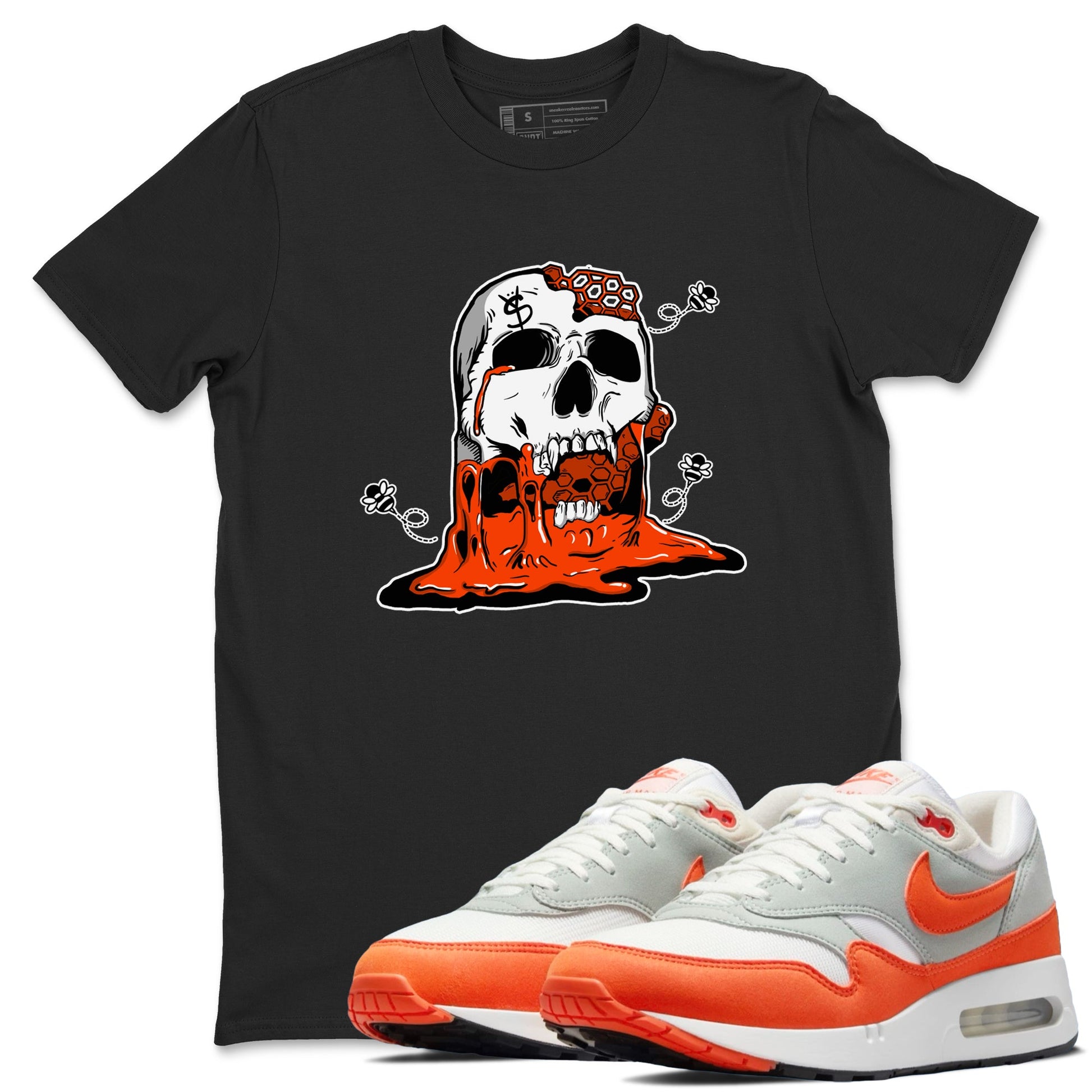 Air Max 1 OG '86 'Summit White and Cosmic Clay shirts to match jordans Dripping Honey Skullhead sneaker match tees Air Max 1 Cosmic Clay match shoes to clothes SNRT Sneaker Tees unisex cotton Black 1 shirts