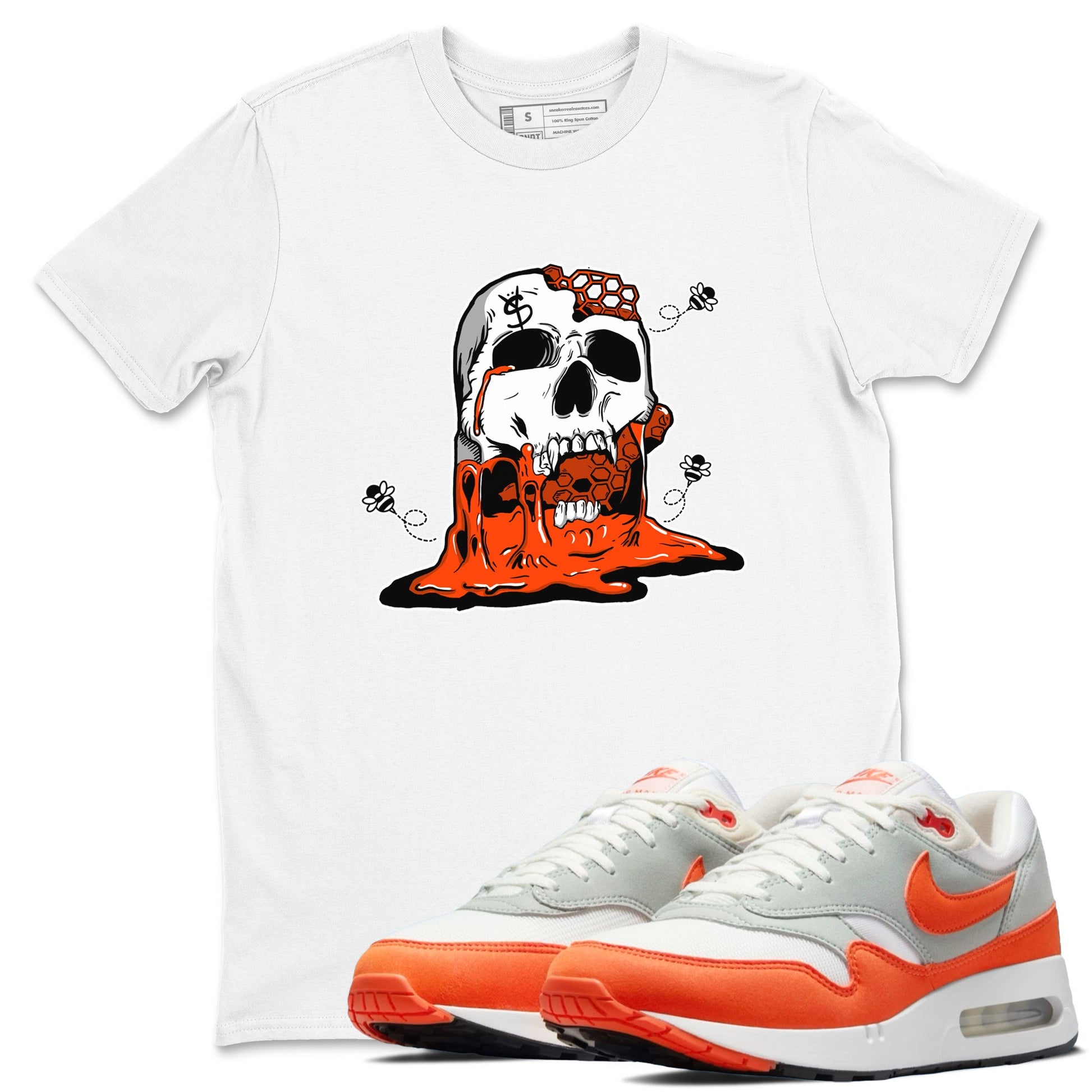 Air Max 1 OG '86 'Summit White and Cosmic Clay shirts to match jordans Dripping Honey Skullhead sneaker match tees Air Max 1 Cosmic Clay match shoes to clothes SNRT Sneaker Tees unisex cotton White 1 shirts