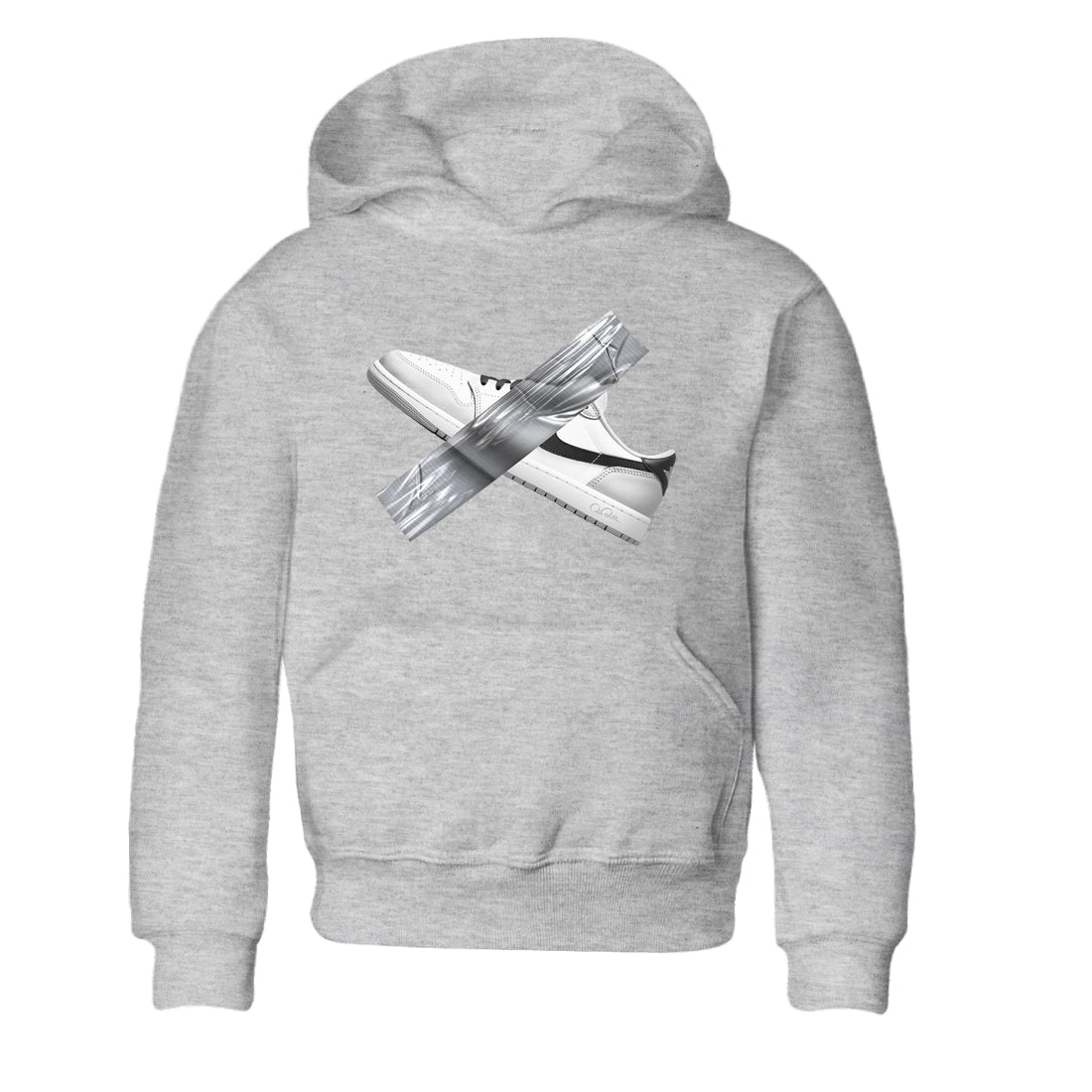 1s Wolf Grey shirts to match jordans Duct Tape sneaker match tees Air Jordan 1 Wolf Grey SNRT Sneaker Tees streetwear brand Baby and Youth Heather Grey 2 cotton tee
