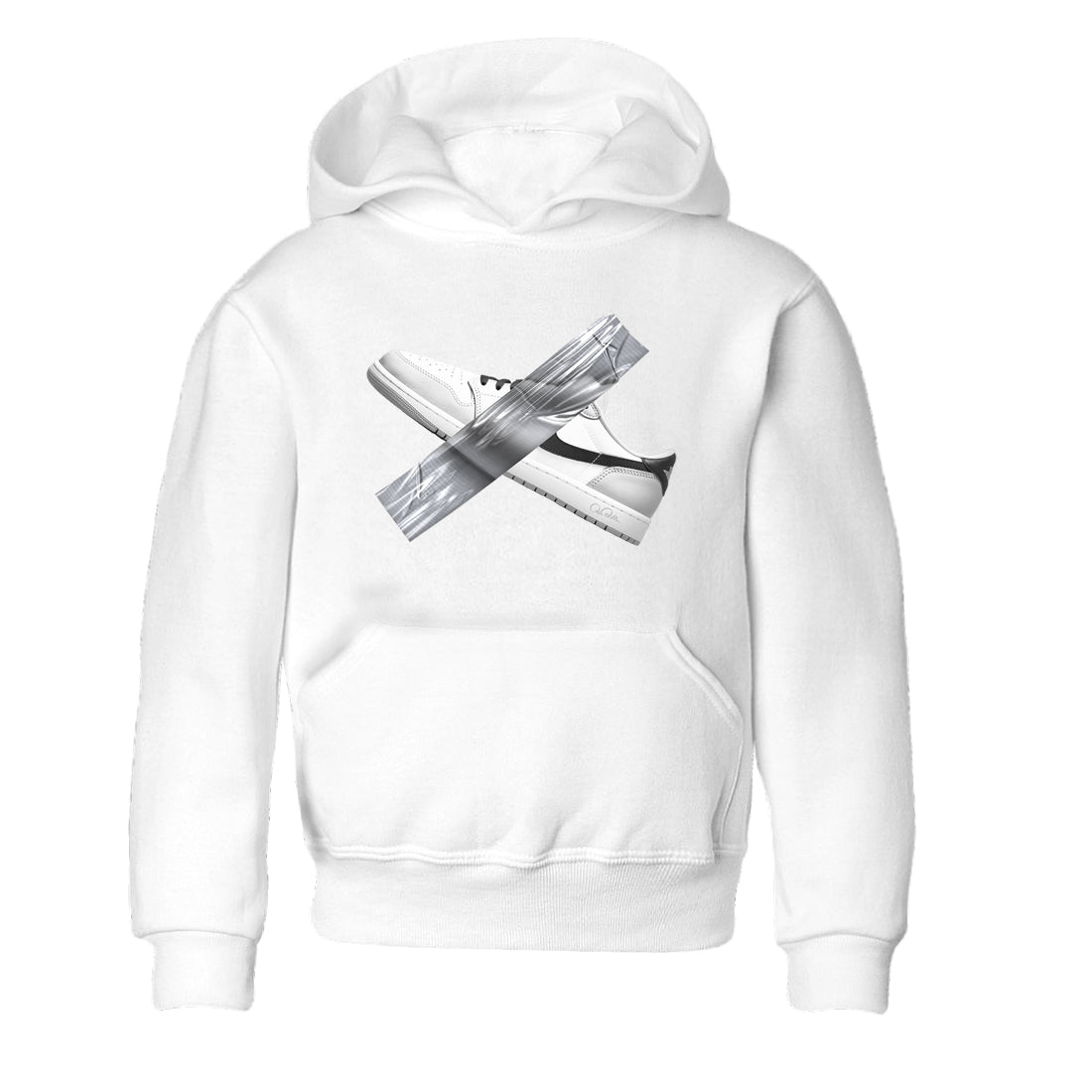 1s Wolf Grey shirts to match jordans Duct Tape sneaker match tees Air Jordan 1 Wolf Grey SNRT Sneaker Tees streetwear brand Baby and Youth White 2 cotton tee