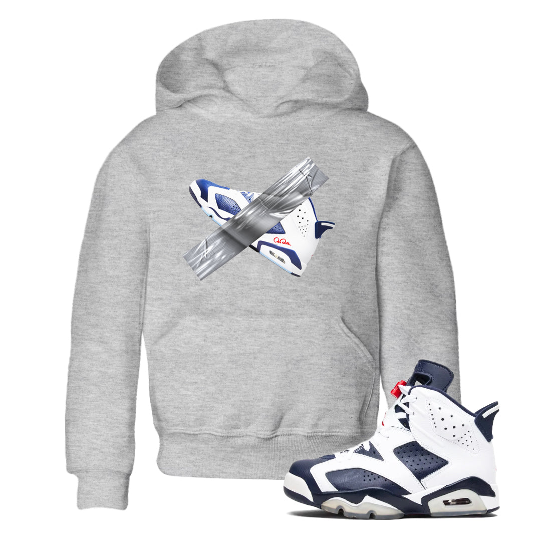 6s White And Midnight Navy shirts to match jordans Duct Tape sneaker match tees Air Jordan 6 White And Midnight Navy SNRT Sneaker Tees streetwear brand Baby and Youth Heather Grey 1 cotton tee