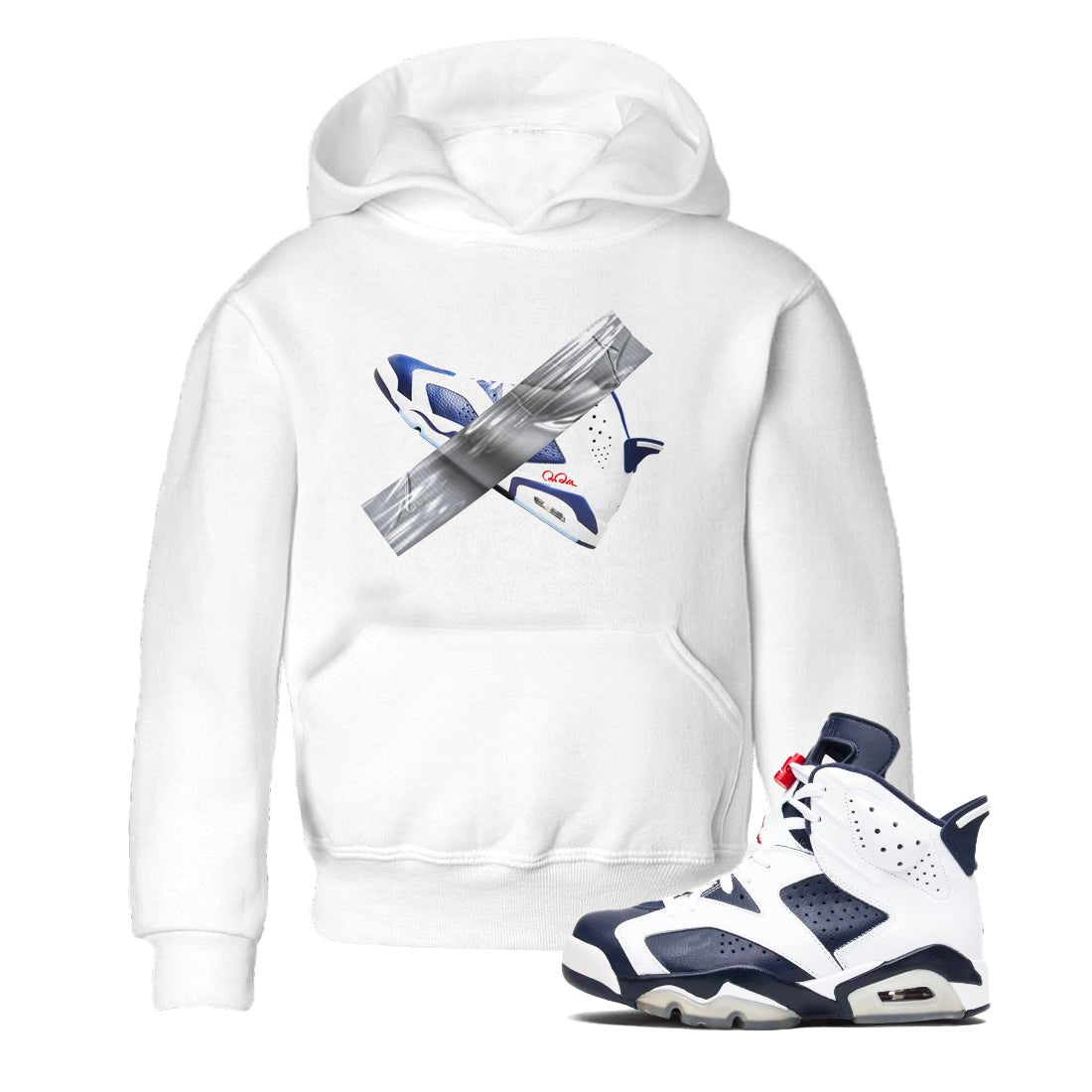 6s White And Midnight Navy shirts to match jordans Duct Tape sneaker match tees Air Jordan 6 White And Midnight Navy SNRT Sneaker Tees streetwear brand Baby and Youth White 1 cotton tee