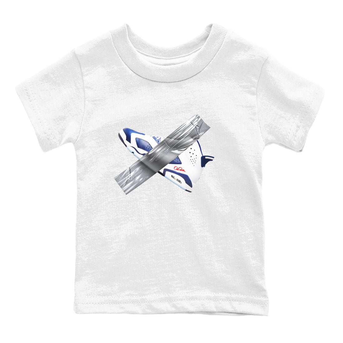 6s White And Midnight Navy shirts to match jordans Duct Tape sneaker match tees Air Jordan 6 White And Midnight Navy SNRT Sneaker Tees streetwear brand Baby and Youth White 2 cotton tee