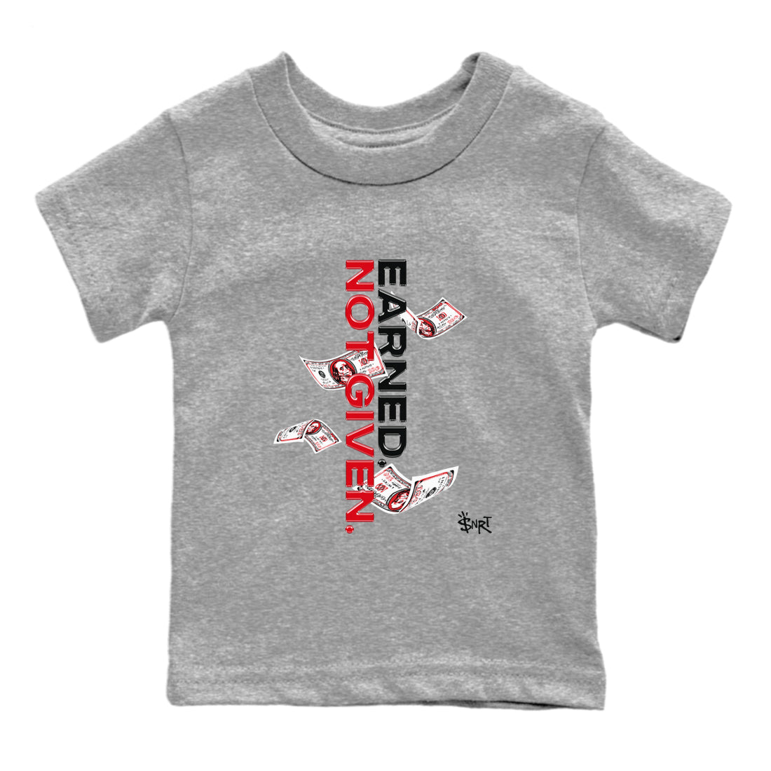 AE 1 Bred shirts to match jordans Earned Not Given sneaker match tees AE 1 Bred match shoes to clothes SNRT Sneaker Tees Youth Baby Heather Grey 2 tee