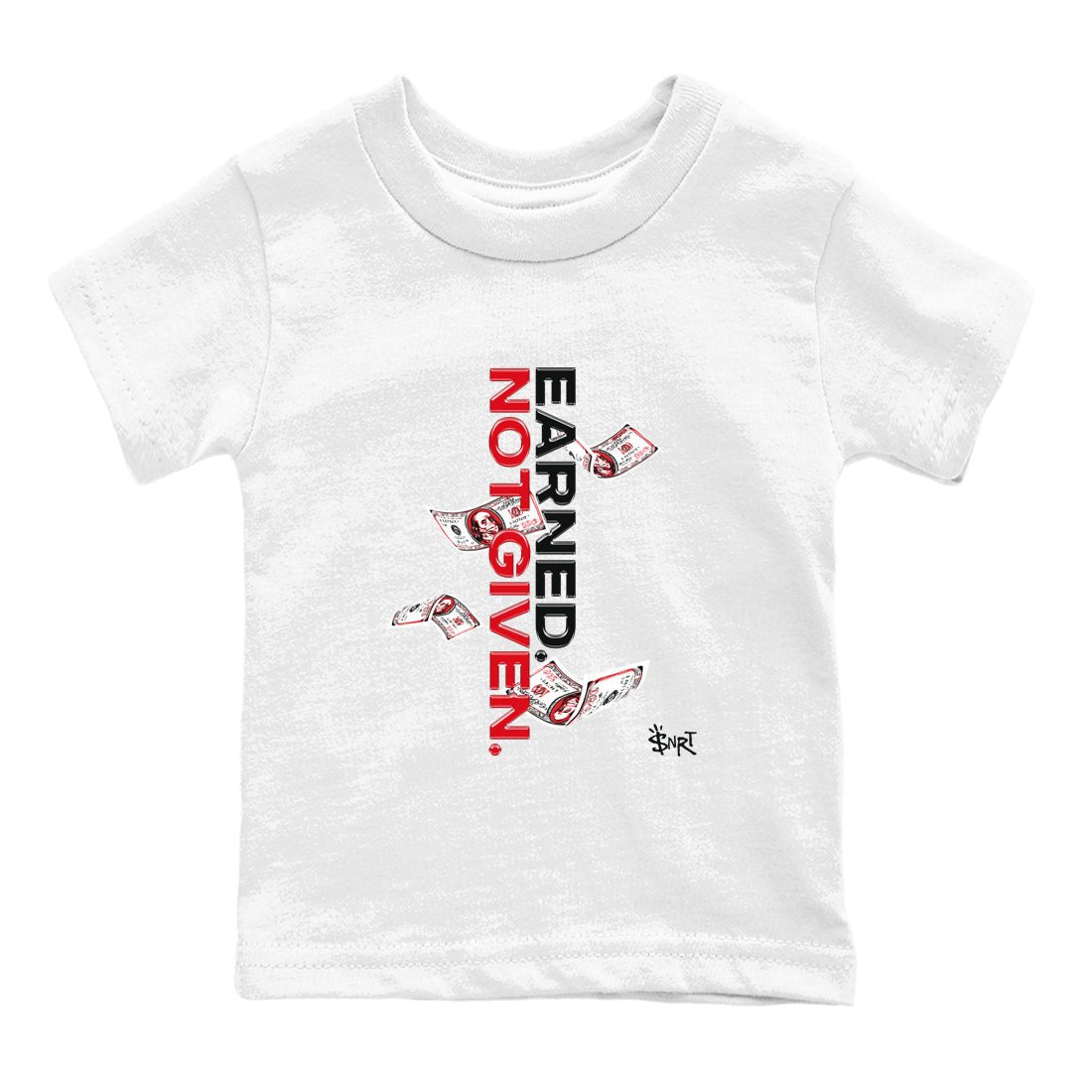AE 1 Bred shirts to match jordans Earned Not Given sneaker match tees AE 1 Bred match shoes to clothes SNRT Sneaker Tees Youth Baby White 2 tee