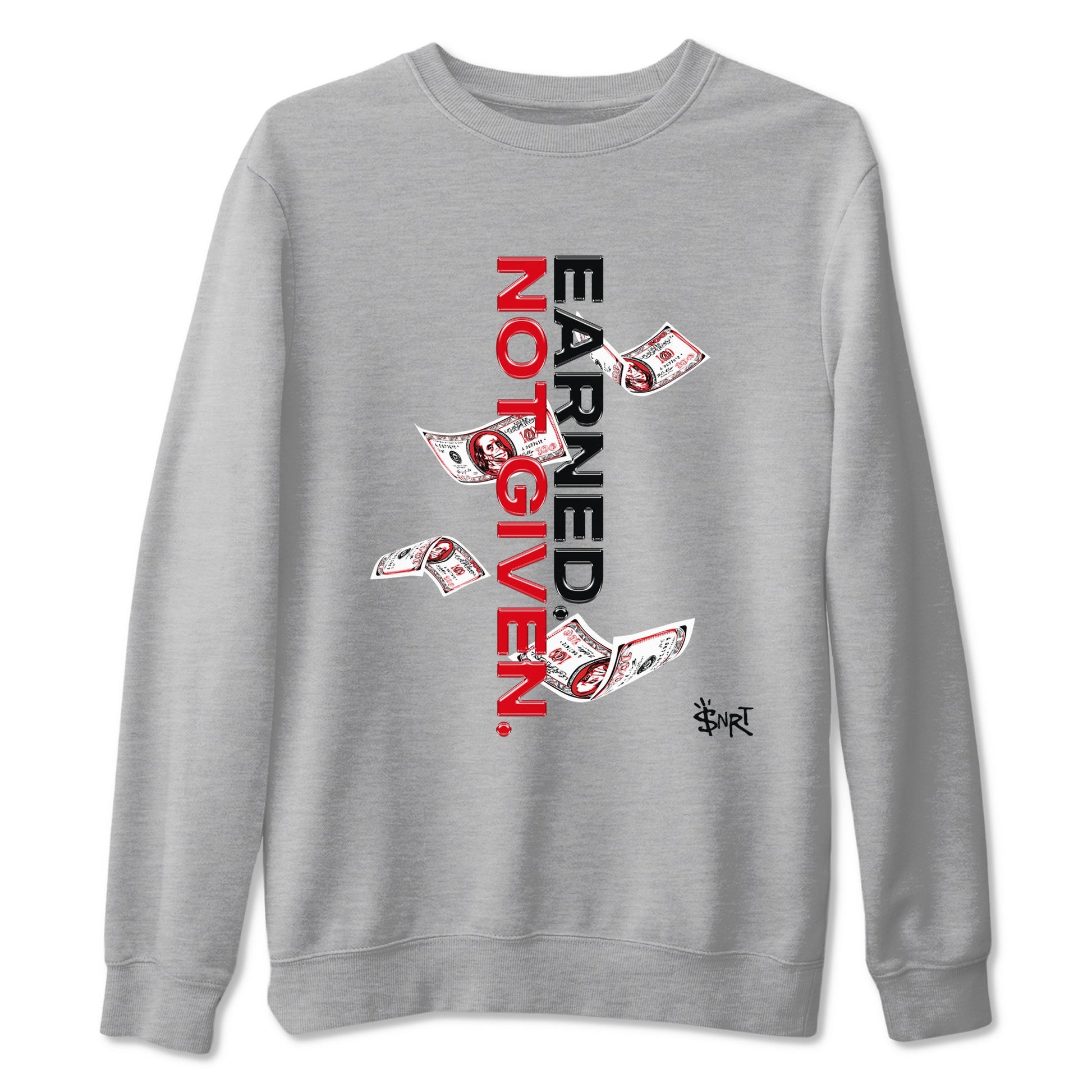 AE 1 Bred shirts to match jordans Earned Not Given sneaker match tees AE 1 Bred match shoes to clothes SNRT Sneaker Tees unisex cotton Heather Grey 2 shirts