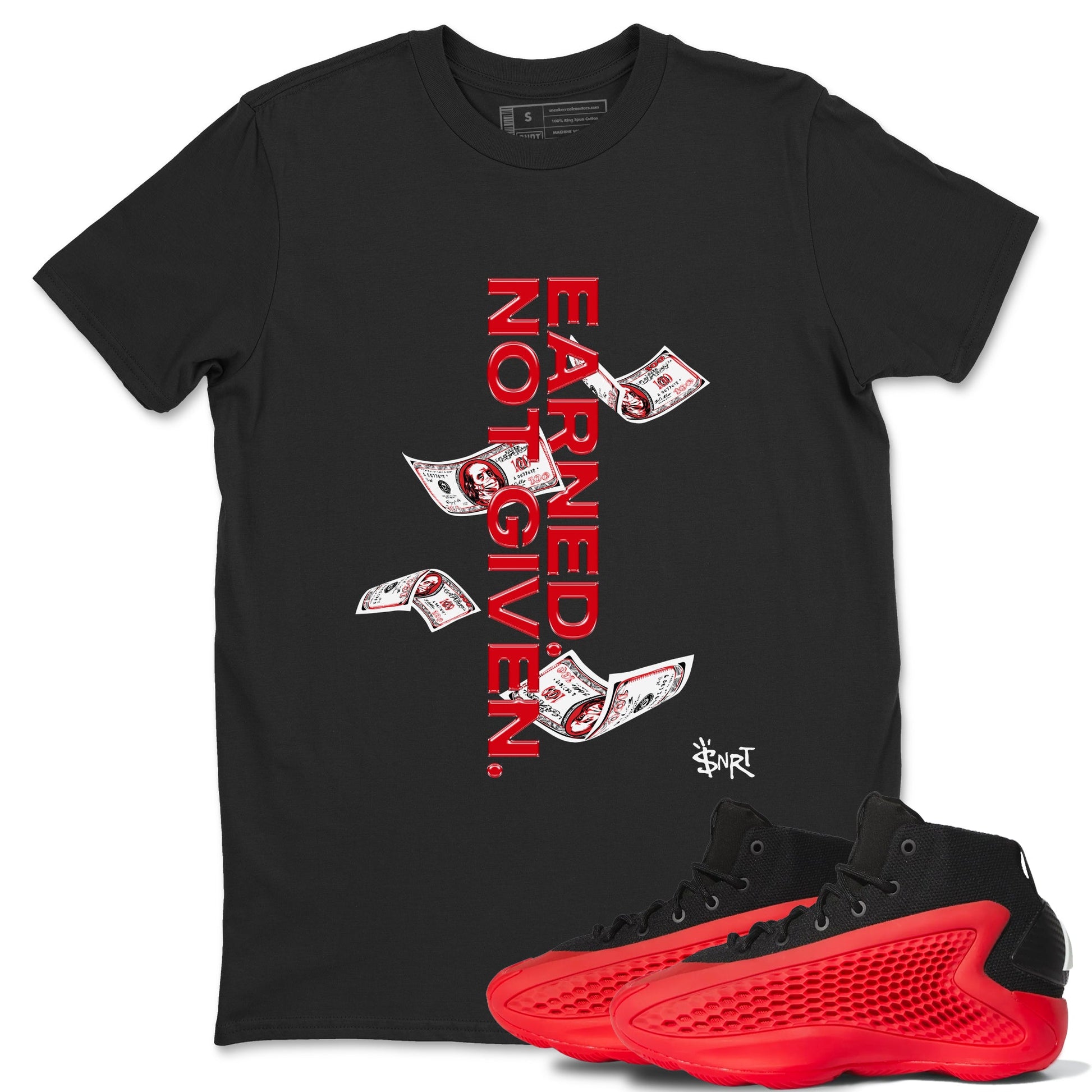 AE 1 Bred shirts to match jordans Earned Not Given sneaker match tees AE 1 Bred match shoes to clothes SNRT Sneaker Tees unisex cotton Black 1 shirts