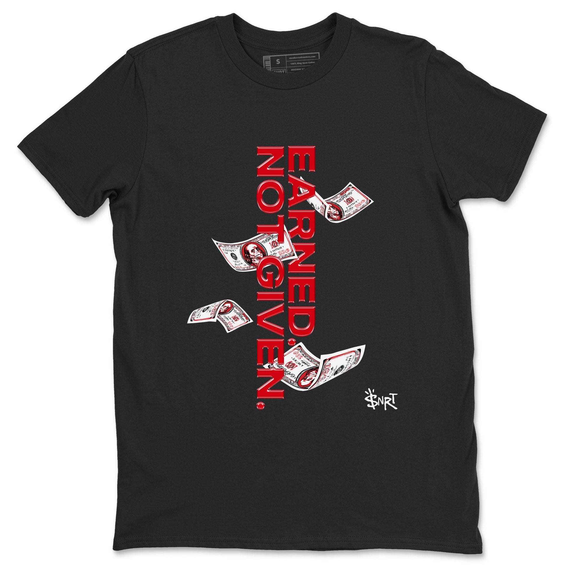 AE 1 Bred shirts to match jordans Earned Not Given sneaker match tees AE 1 Bred match shoes to clothes SNRT Sneaker Tees unisex cotton Black 2 shirts
