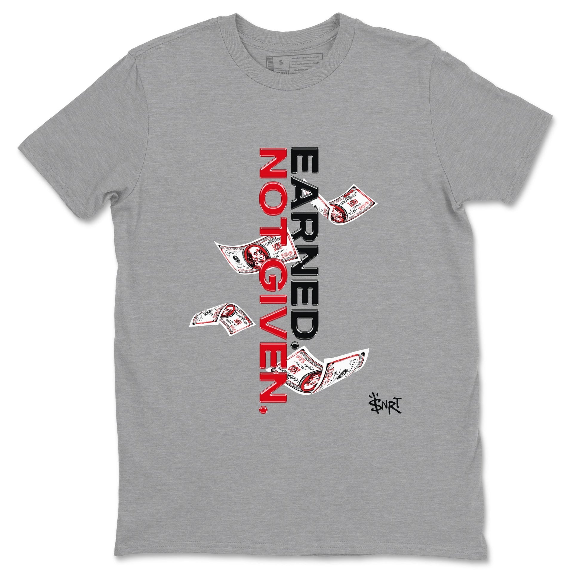 AE 1 Bred shirts to match jordans Earned Not Given sneaker match tees AE 1 Bred match shoes to clothes SNRT Sneaker Tees unisex cotton Heather Grey 2 shirts