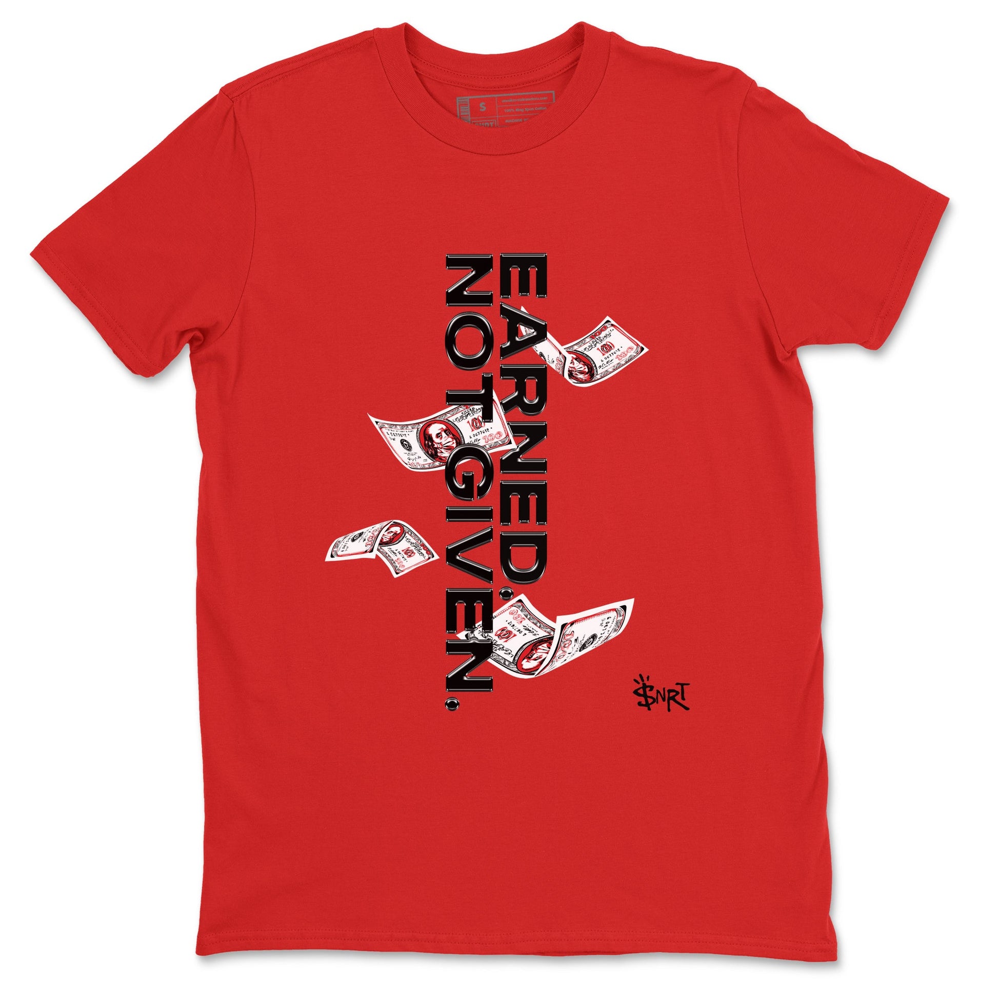AE 1 Bred shirts to match jordans Earned Not Given sneaker match tees AE 1 Bred match shoes to clothes SNRT Sneaker Tees unisex cotton Red 2 shirts