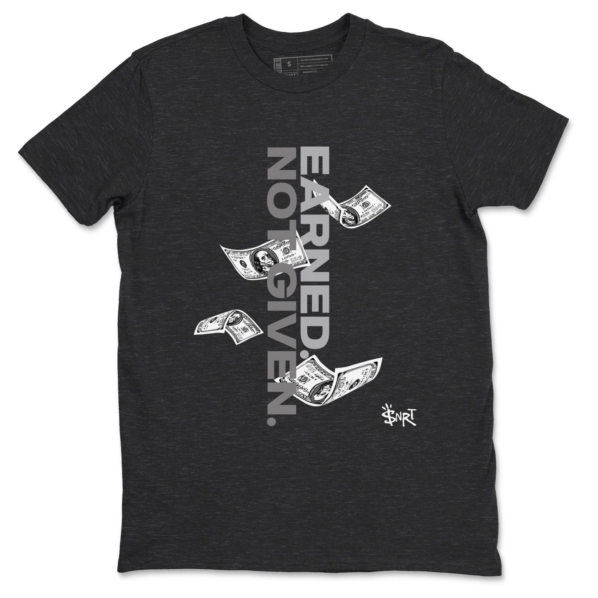 12s Black Wolf Grey shirts to match jordans Earned Not Given sneaker match tees Air Jordan 12 Barons SNRT Sneaker Release Tees unisex cotton Charcoal Heather 2 crew neck shirts
