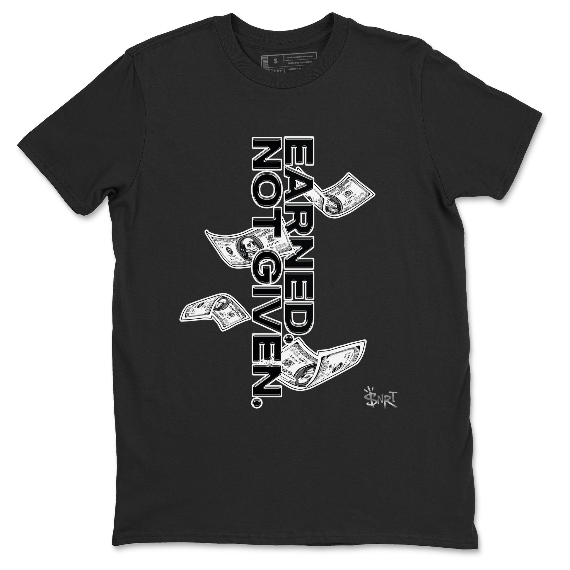 4s Black Cat shirts to match jordans Earned Not Given sneaker match tees Air Jordan 4 Black Cat match shoes to clothes SNRT Sneaker Tees unisex cotton Black 2 shirts