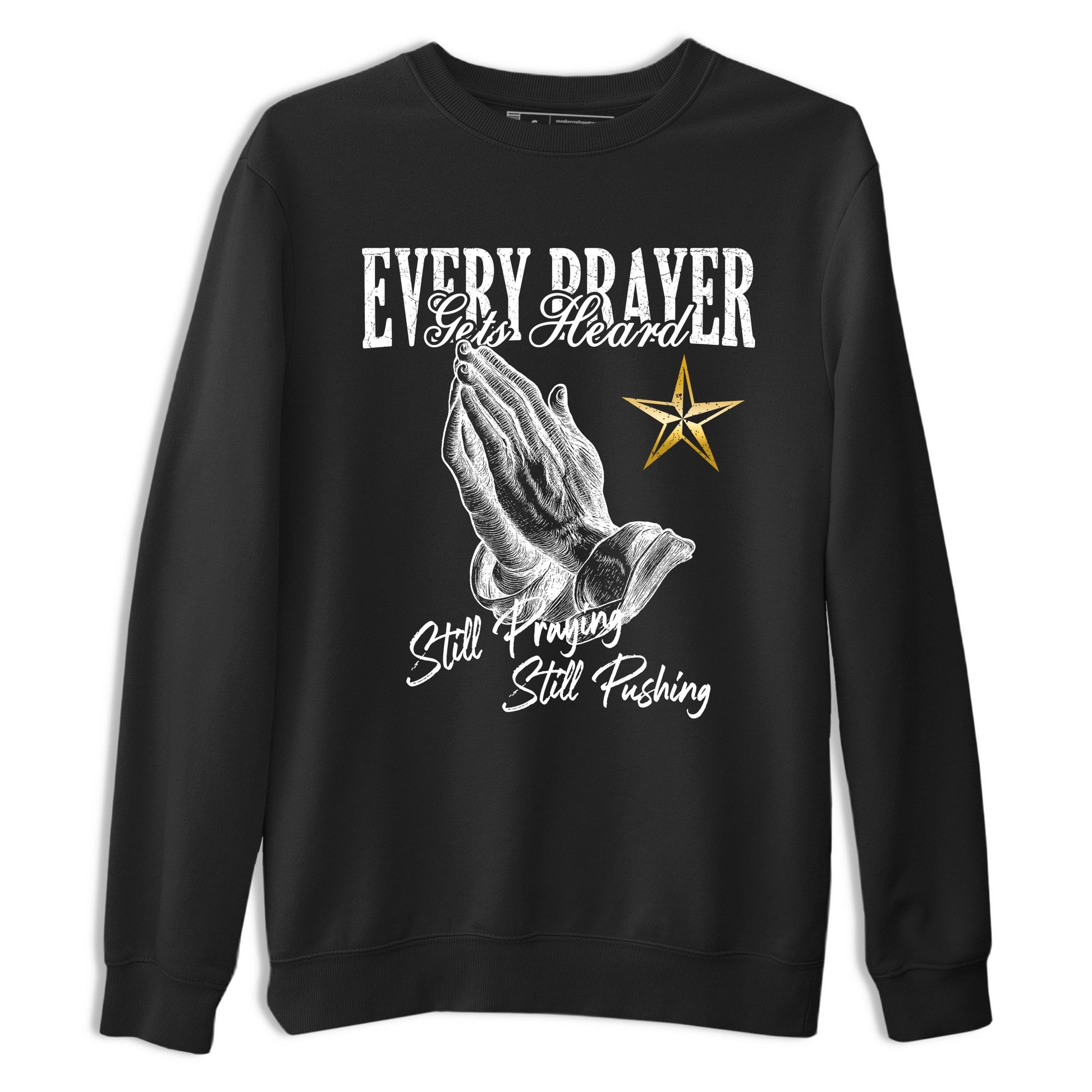 Sneaker match tees – Sneaker Tees To Match Air Jordan 12 Taxi Shoes – Every Prayer Gets Heard Tee Black 2