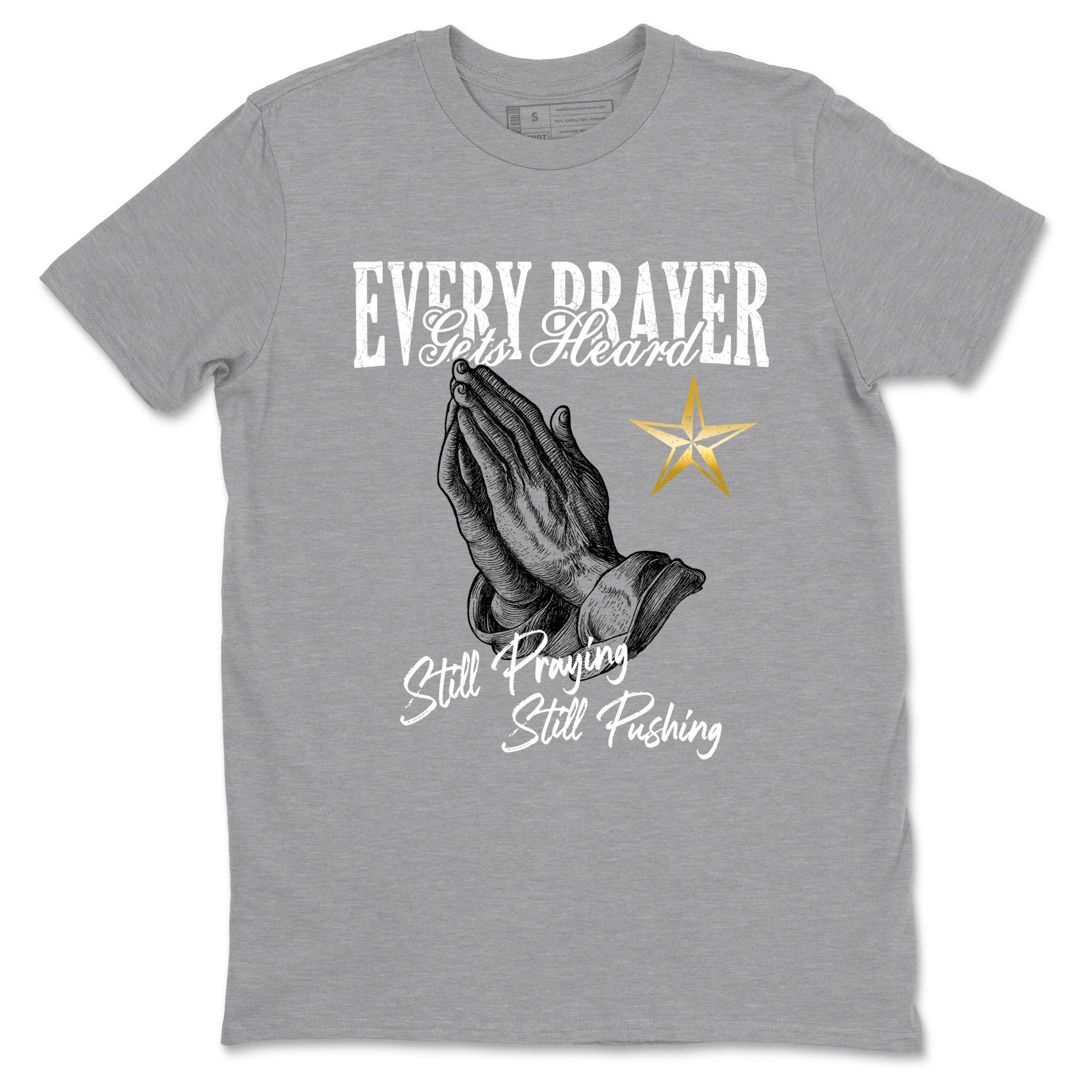 Sneaker match tees – Sneaker Tees To Match Air Jordan 12 Taxi Shoes – Every Prayer Gets Heard Tee Heather Grey 2
