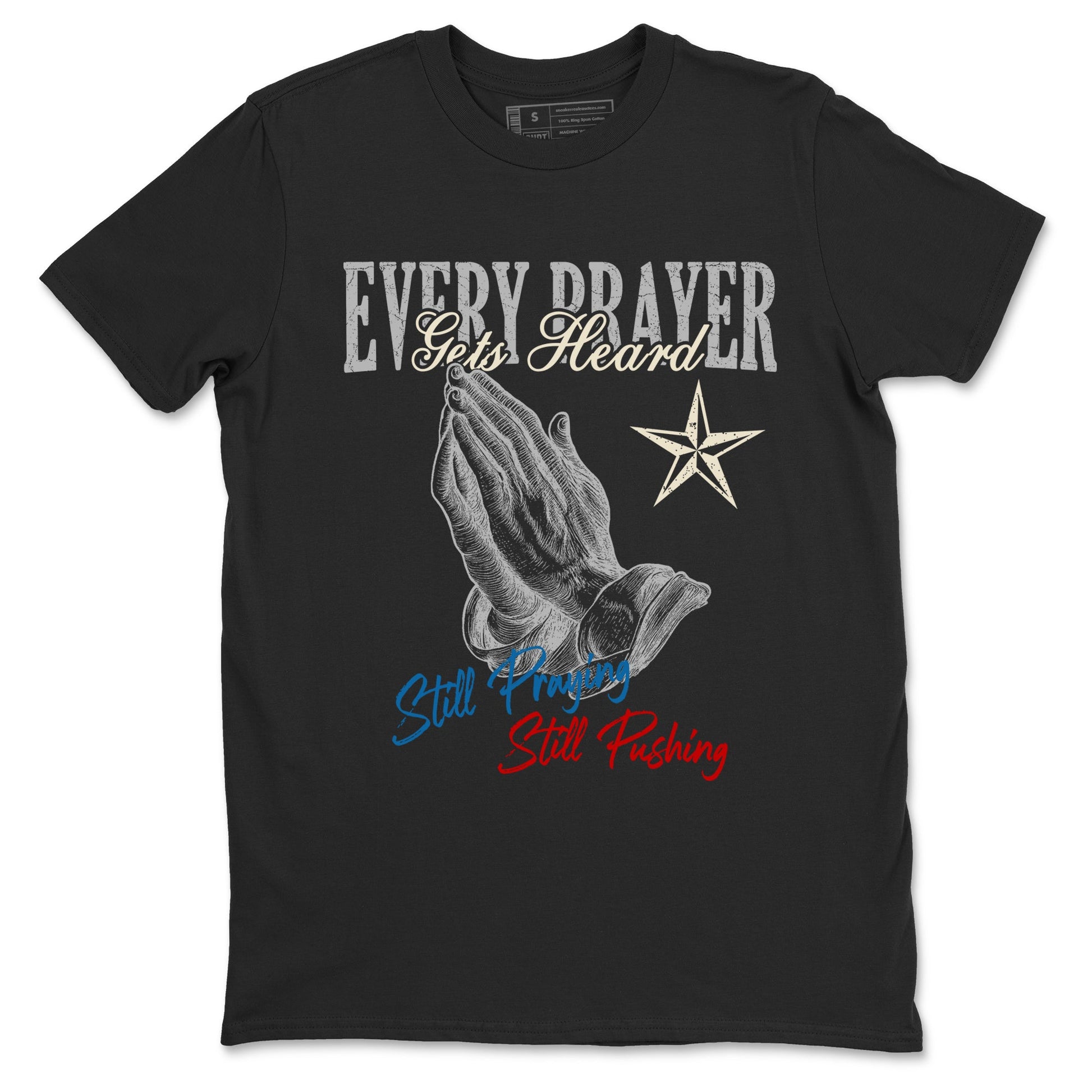 Every Prayer Gets Heard sneaker match t-shirt styled to complete your fit with the Air Jordan 3 Rare Air sneakers, shown in Black 2.