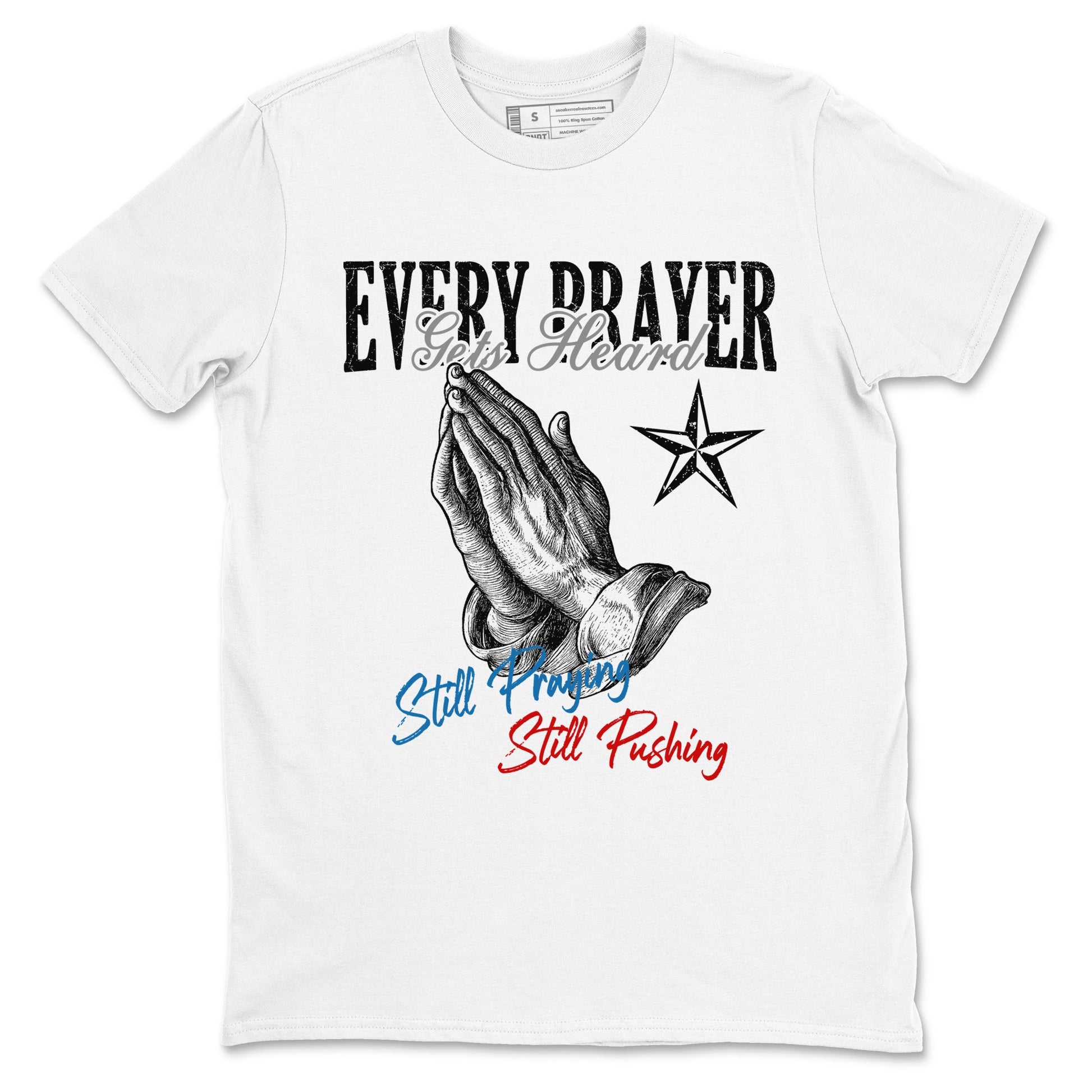 Every Prayer Gets Heard sneaker match t-shirt styled to complete your fit with the Air Jordan 3 Rare Air sneakers, shown in White 2.