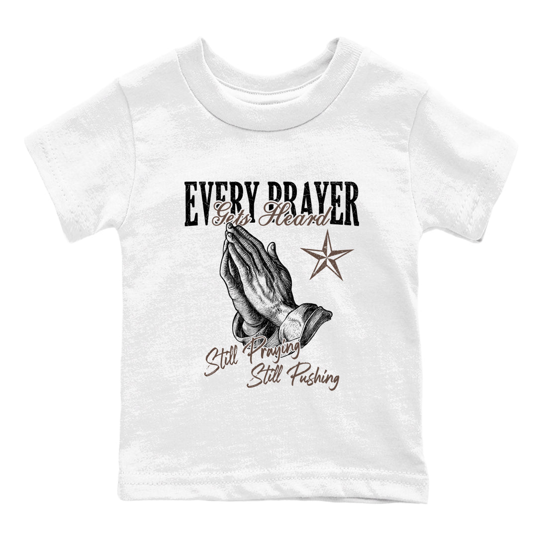 Sneaker match tees – Sneaker Tees To Match Air Jordan 4 Cave Stone Shoes – Every Prayer Gets Heard Kids T-Shirt White 2