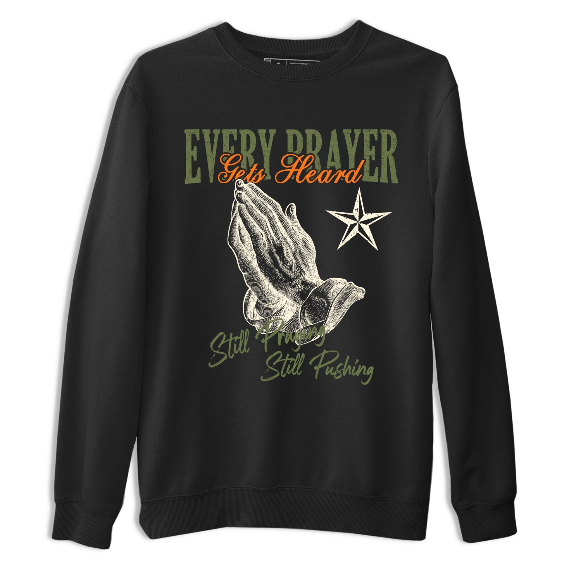 Sneaker match tees – Sneaker Tees To Match Undefeated inspired colorways Air Jordan 4 OG Olive Shoes – Every Prayer Gets Heard Tee Black 2