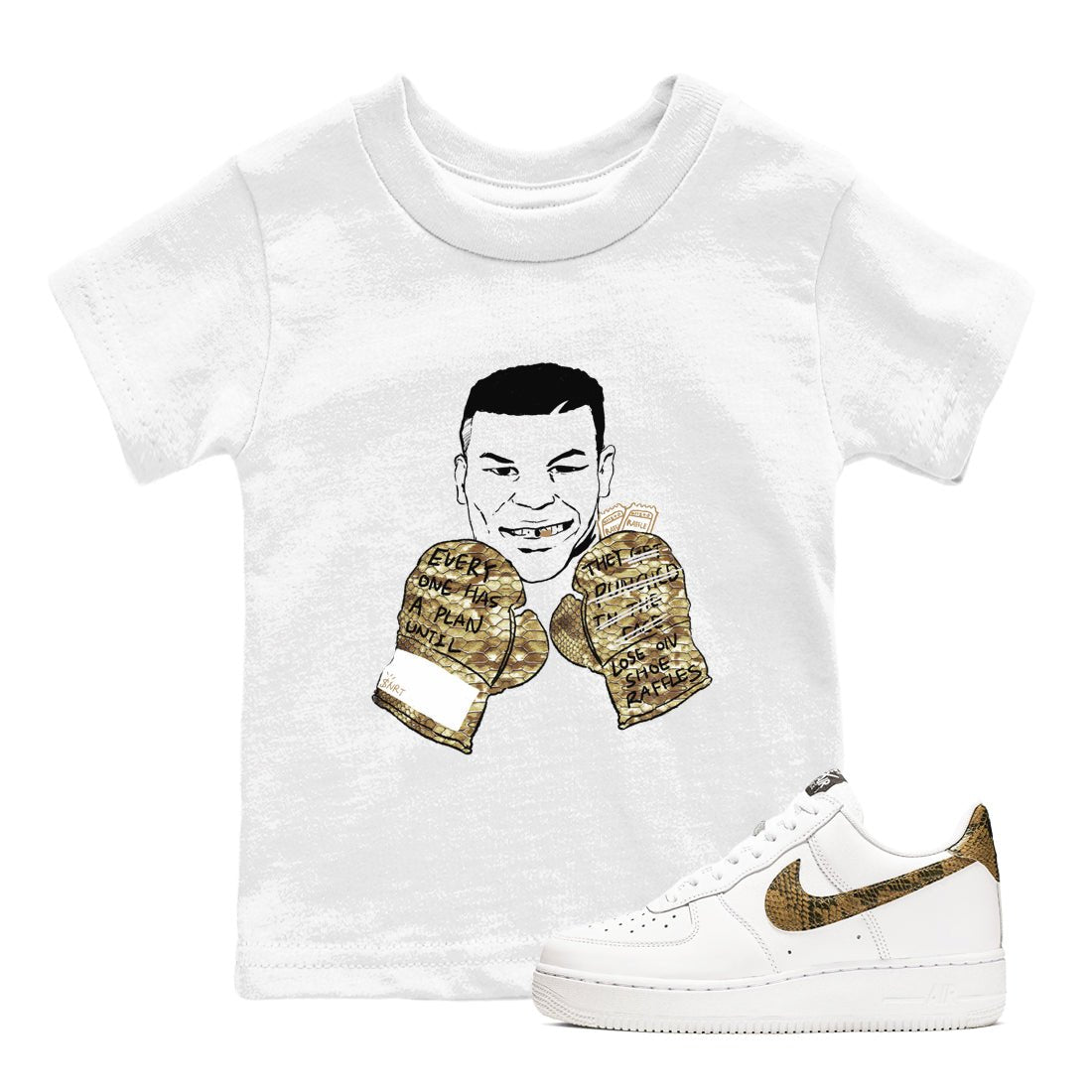 Air Force 1 Ivory Snake shirt to match jordans Everyone Has A Plan sneaker tees Air Force 1 Ivory Snake SNRT sneaker release tees baby toddler White 1 cotton Shirt