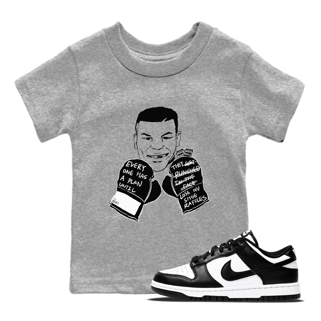 Dunk Panda shirts to match jordans Everyone Has A Plan sneaker match tees Dunk Panda SNRT Sneaker Release Tees Youth Baby Heather Grey 1 crew neck shirts