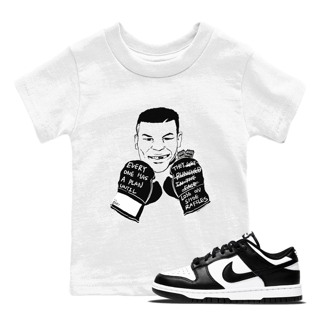 Dunk Panda shirts to match jordans Everyone Has A Plan sneaker match tees Dunk Panda SNRT Sneaker Release Tees Youth Baby White 1 crew neck shirts
