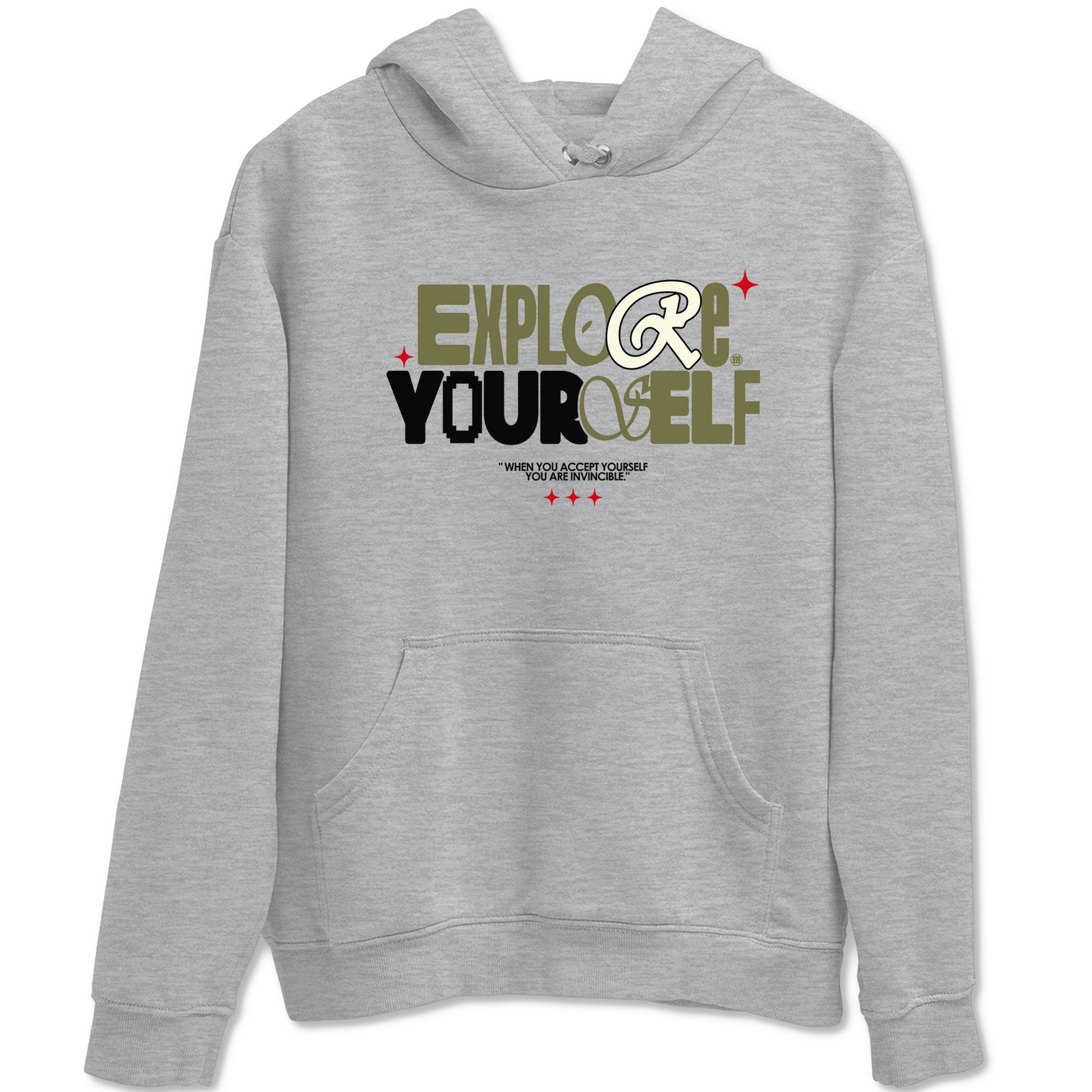 AJ1 Travis Scott Medium Olive shirts to match jordans Explore Yourself sneaker match tees Air Jordan 1 Travis Scott Medium Olive SNRT Sneaker Tees streetwear brand Heather Grey 2 unisex cotton tee