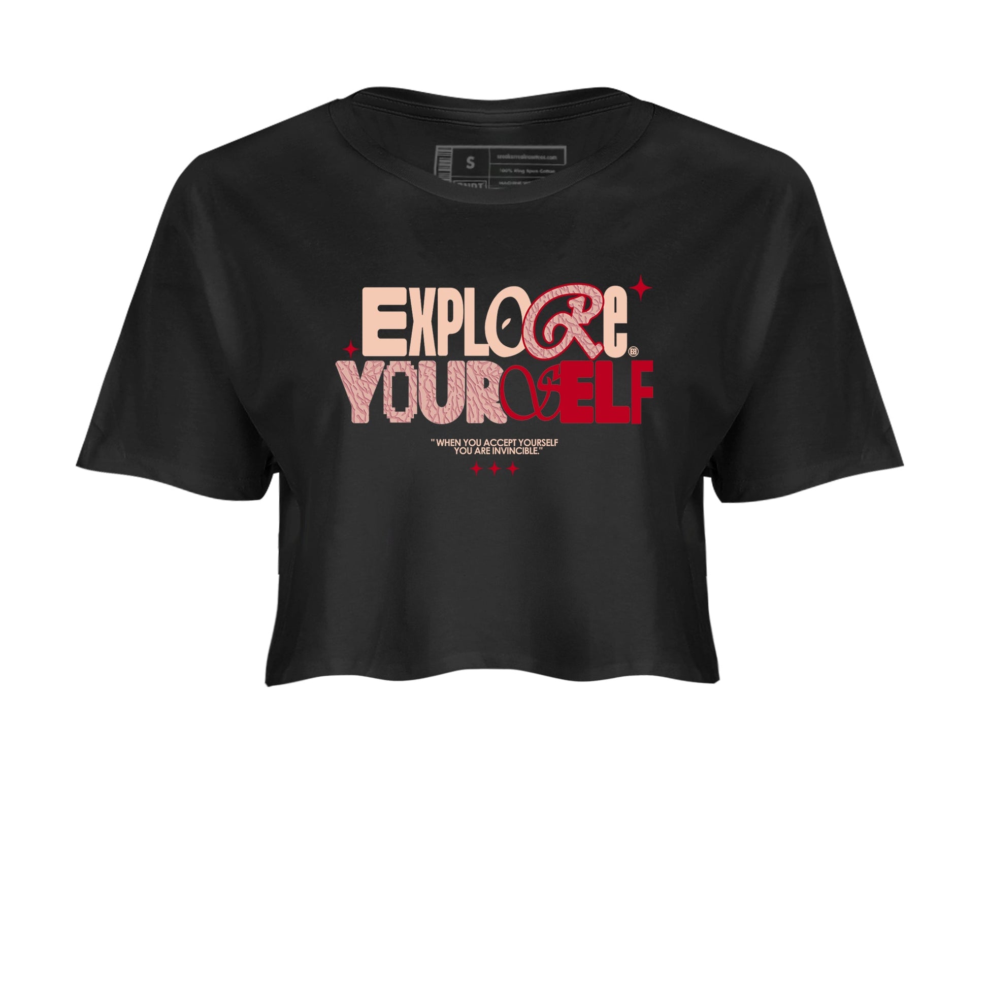 Air Jordan 3 "Treat Yourself" Washed Coral shirts to Special Valentine's Day Explore Yourself sneaker match tees Jordan 3 Valentine's Day best t shirts to wear with jordans SNRT Sneaker Tees Graphic Tee Black 2 crop tee