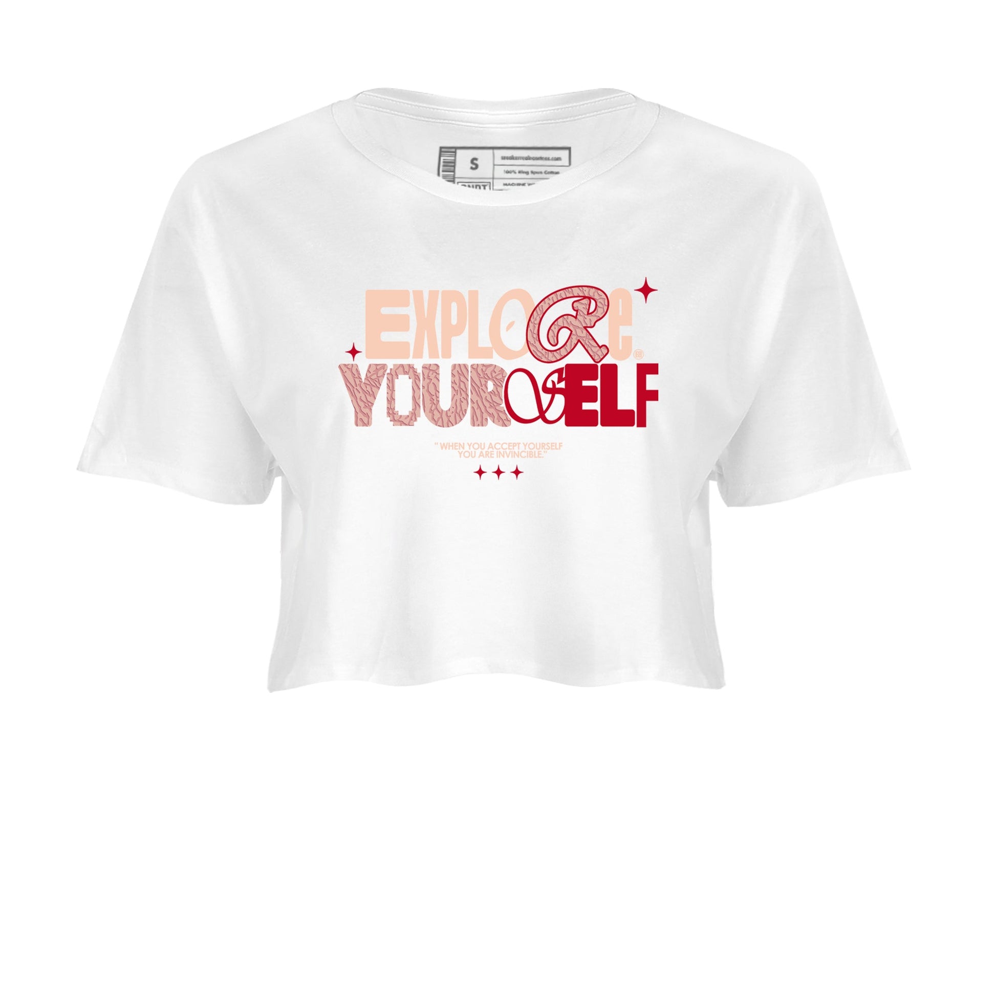 Air Jordan 3 "Treat Yourself" Washed Coral shirts to Special Valentine's Day Explore Yourself sneaker match tees Jordan 3 Valentine's Day best t shirts to wear with jordans SNRT Sneaker Tees Graphic Tee White 2 crop tee
