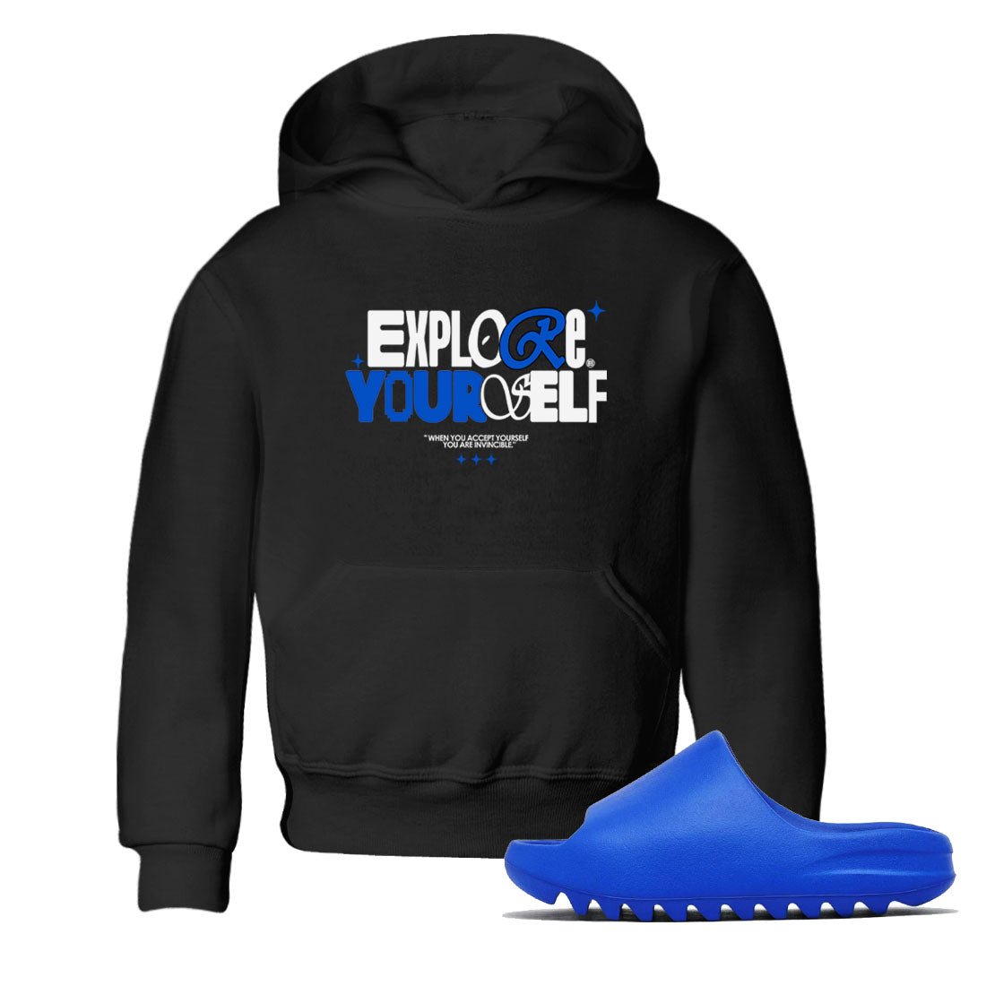 Yeezy Slide Azure shirts to match jordans Explore Yourself sneaker match tees Yeezy Slide Azure SNRT Sneaker Tees streetwear brand Baby and Youth Black 1 cotton tee