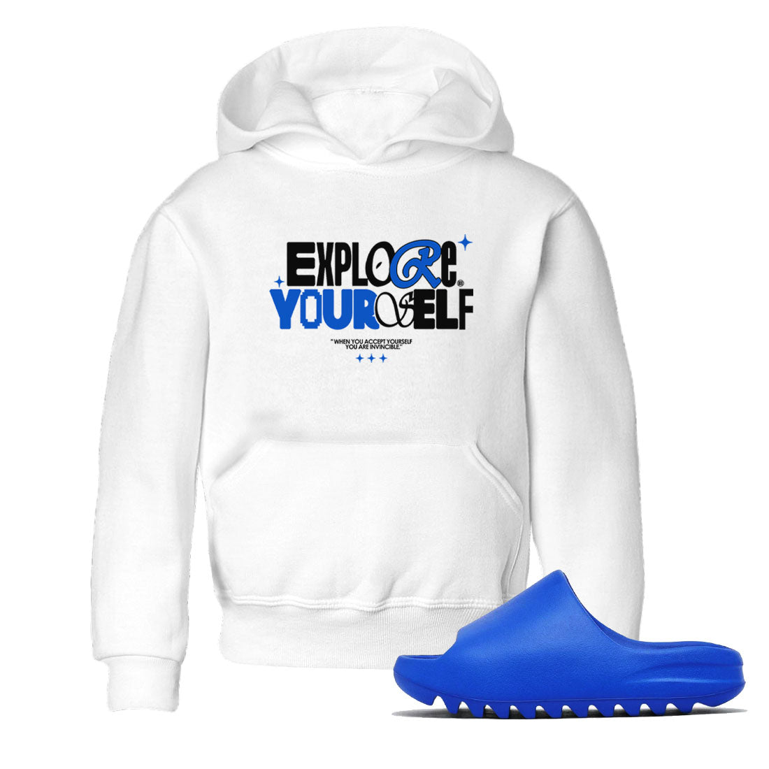 Yeezy Slide Azure shirts to match jordans Explore Yourself sneaker match tees Yeezy Slide Azure SNRT Sneaker Tees streetwear brand Baby and Youth White 1 cotton tee