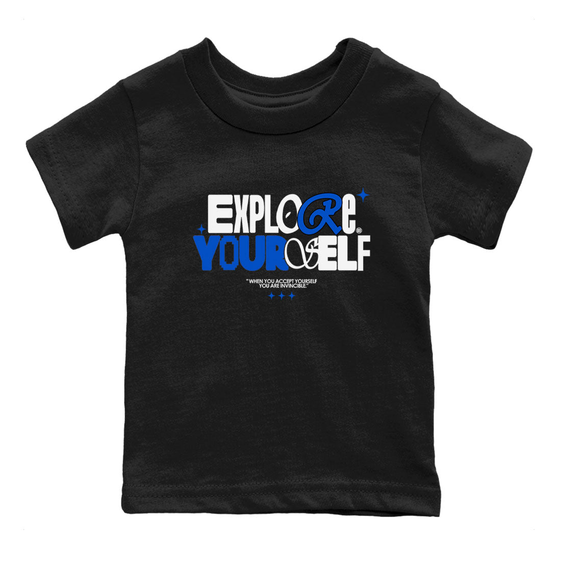 Yeezy Slide Azure shirts to match jordans Explore Yourself sneaker match tees Yeezy Slide Azure SNRT Sneaker Tees streetwear brand Baby and Youth Black 2 cotton tee