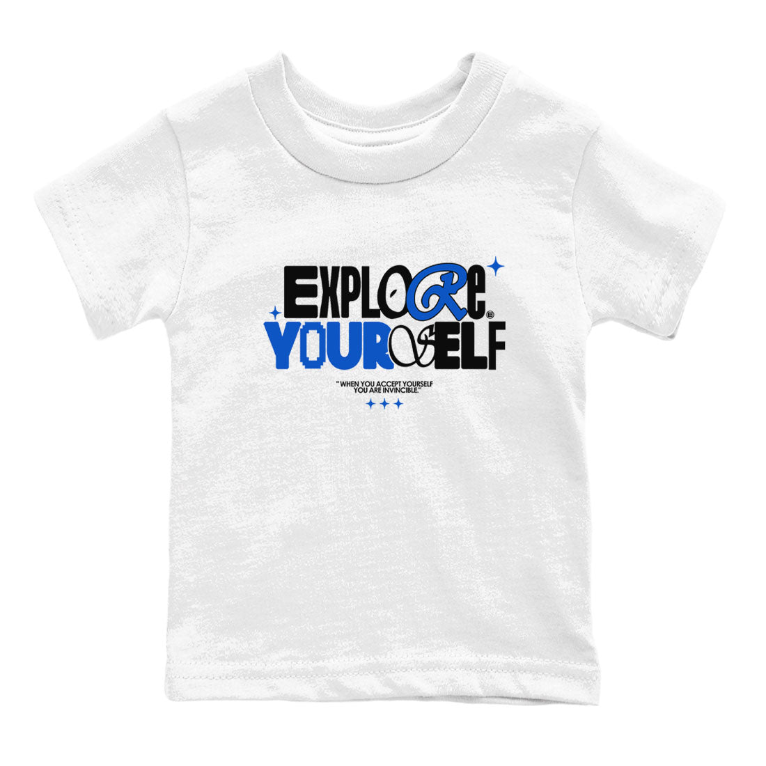 Yeezy Slide Azure shirts to match jordans Explore Yourself sneaker match tees Yeezy Slide Azure SNRT Sneaker Tees streetwear brand Baby and Youth White 2 cotton tee
