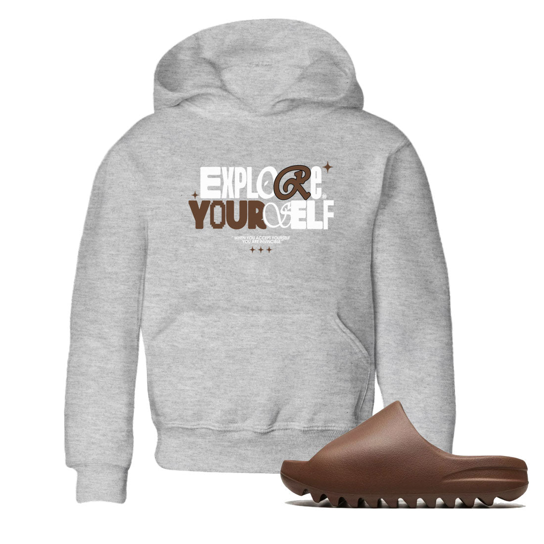 Yeezy Slide Flax shirts to match jordans Explore Yourself sneaker match tees Yeezy Slide Flax SNRT Sneaker Tees streetwear brand Baby and Youth Heather Grey 1 cotton tee