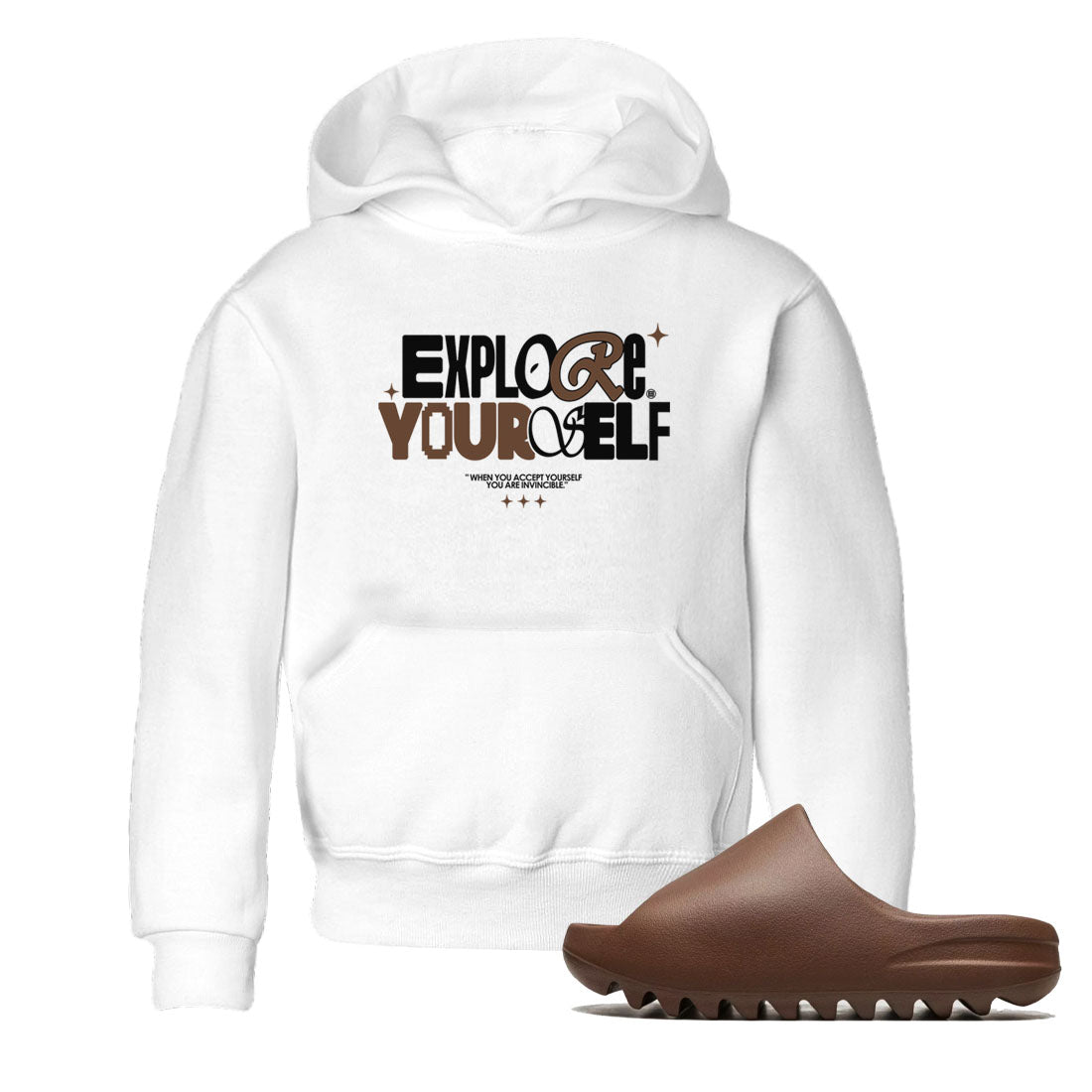 Yeezy Slide Flax shirts to match jordans Explore Yourself sneaker match tees Yeezy Slide Flax SNRT Sneaker Tees streetwear brand Baby and Youth White 1 cotton tee