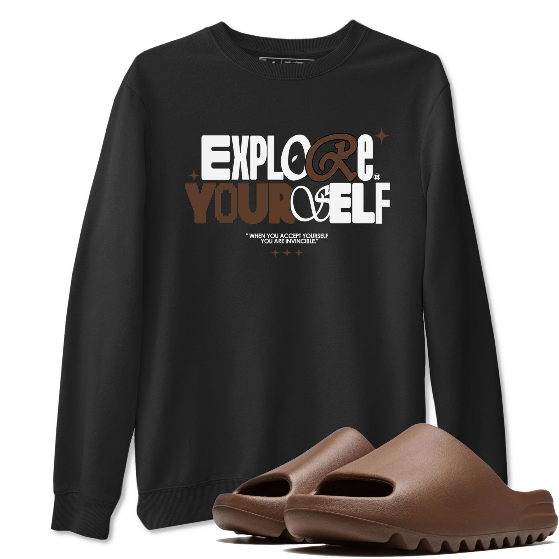 Yeezy Slide Flax shirts to match jordans Explore Yourself sneaker match tees Yeezy Slide Flax SNRT Sneaker Tees streetwear brand Black 1 unisex cotton tee
