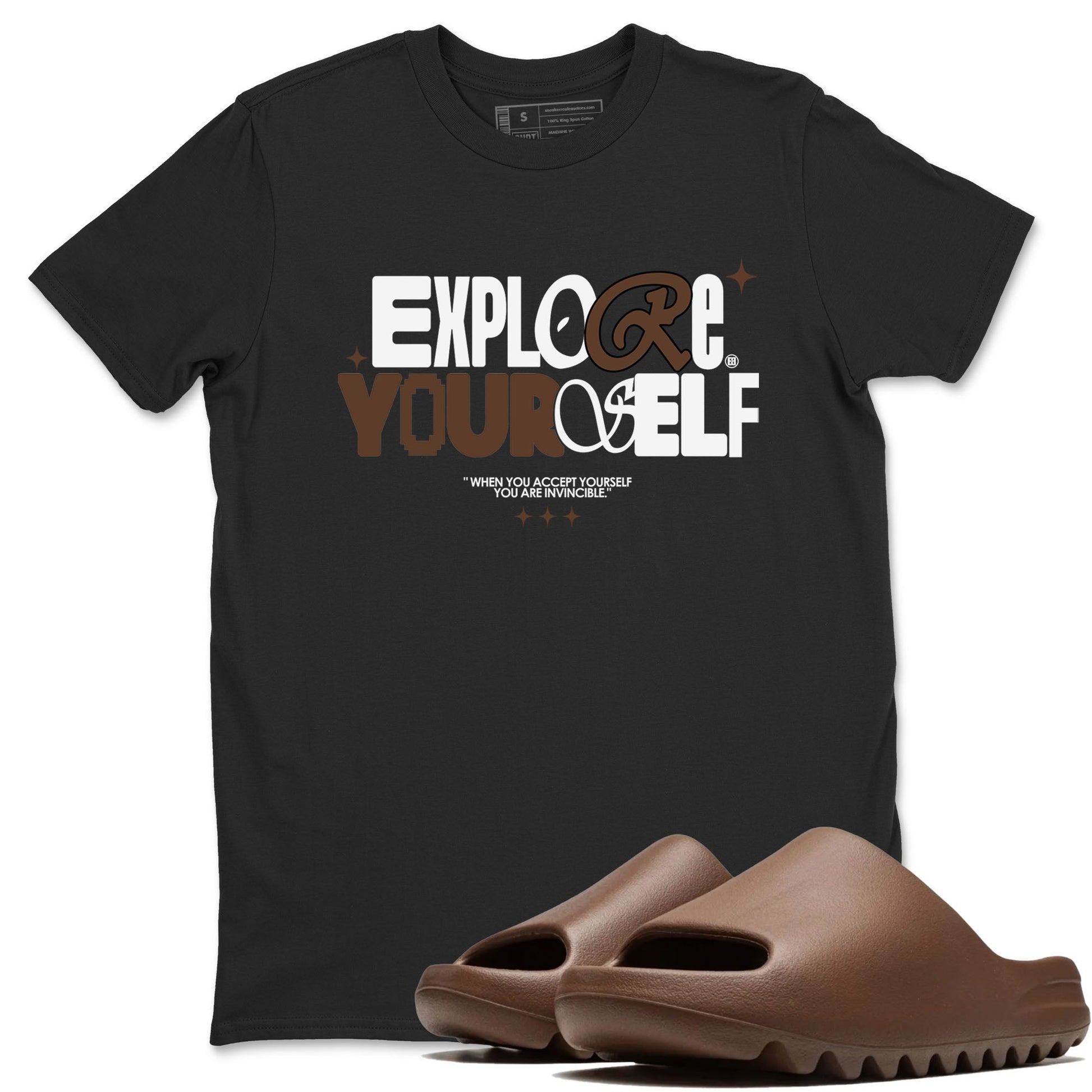 Yeezy Slide Flax shirts to match jordans Explore Yourself sneaker match tees Yeezy Slide Flax SNRT Sneaker Tees streetwear brand Black 1 unisex cotton tee