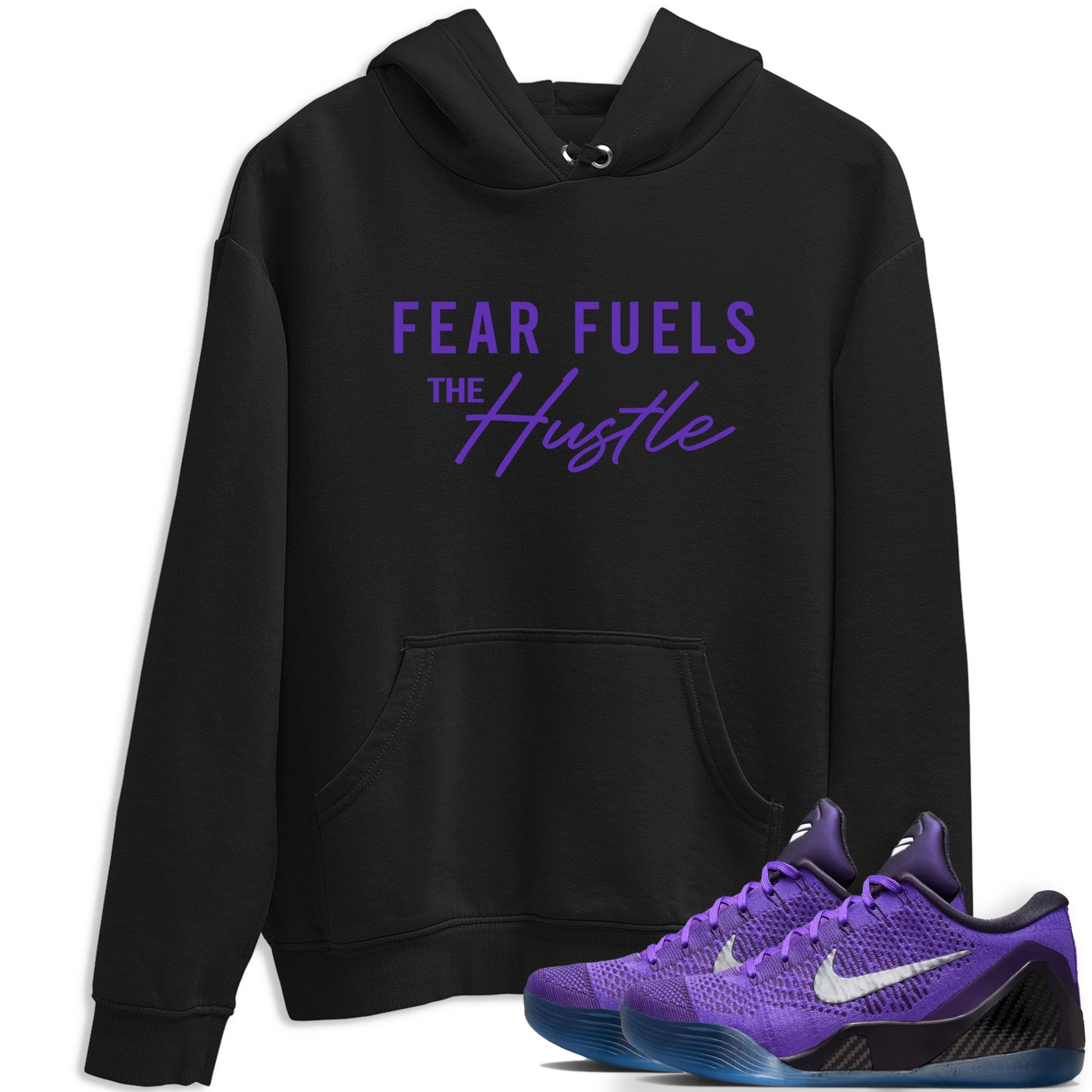 Sneaker Threads – Sneaker Tees To Match Nike KB 9 Hyper Grape – Fear Fuels The Hustle Graphic Tee Black 1. Perfect for Jordan releases 2025 colorways. Perfect for purple basketball sneaker releases and legacy-inspired colorways for 2025 hoopers.